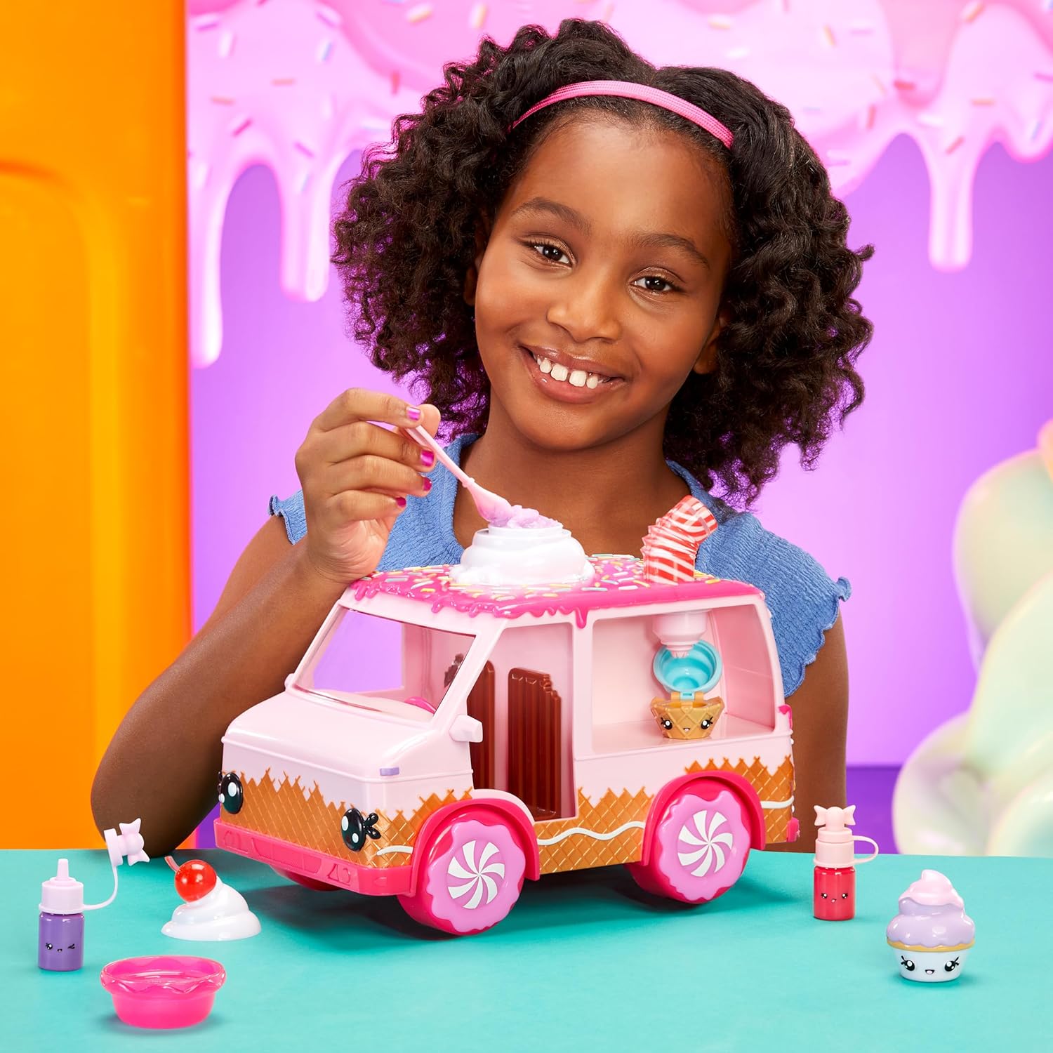 MGA Entertainment Yummiland Lipgloss Truck - DIY Lip Gloss Playset with 2 Num Noms 7