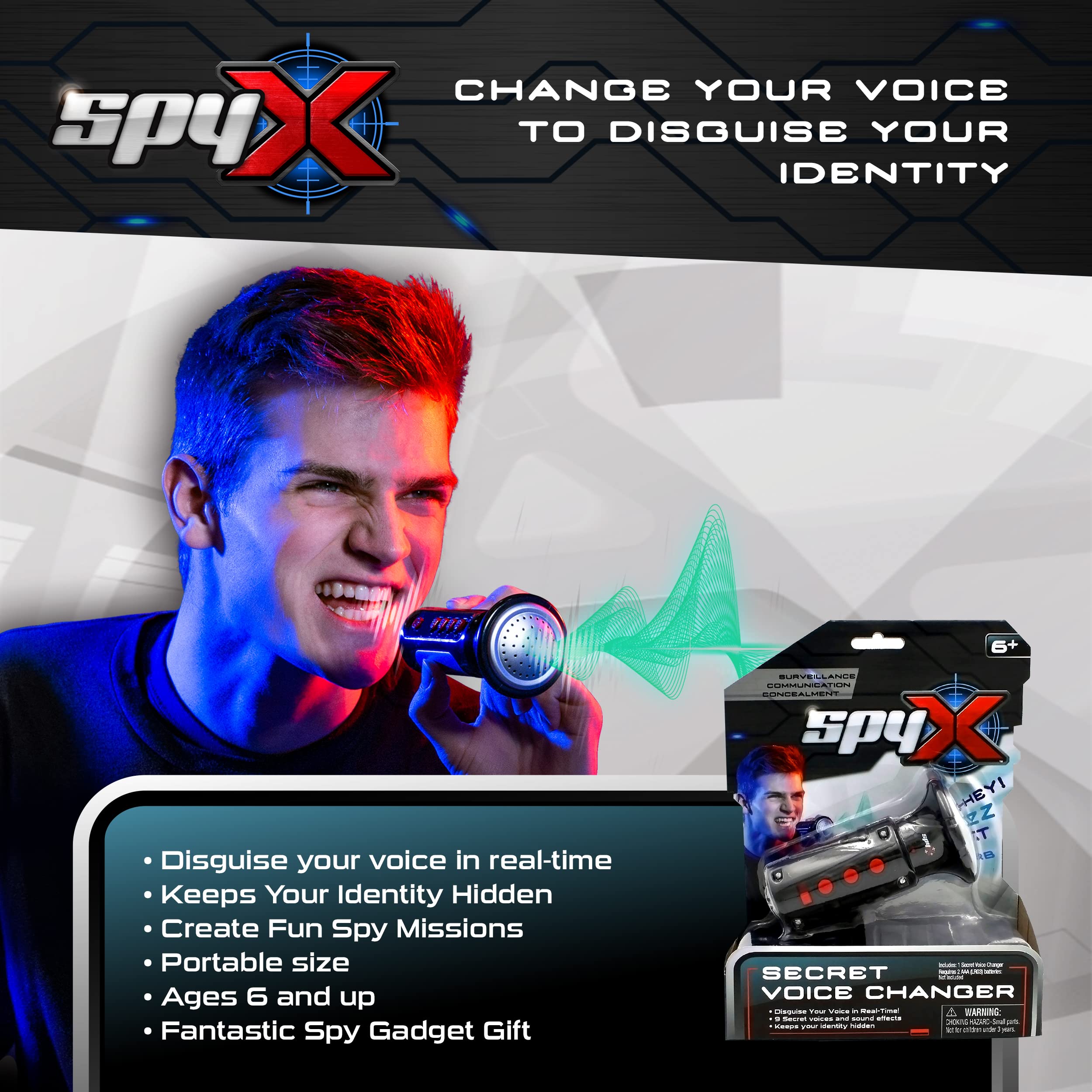 SpyX Secret Voice Changer for Kids - 9 Distortion Modes | Ages 6+
