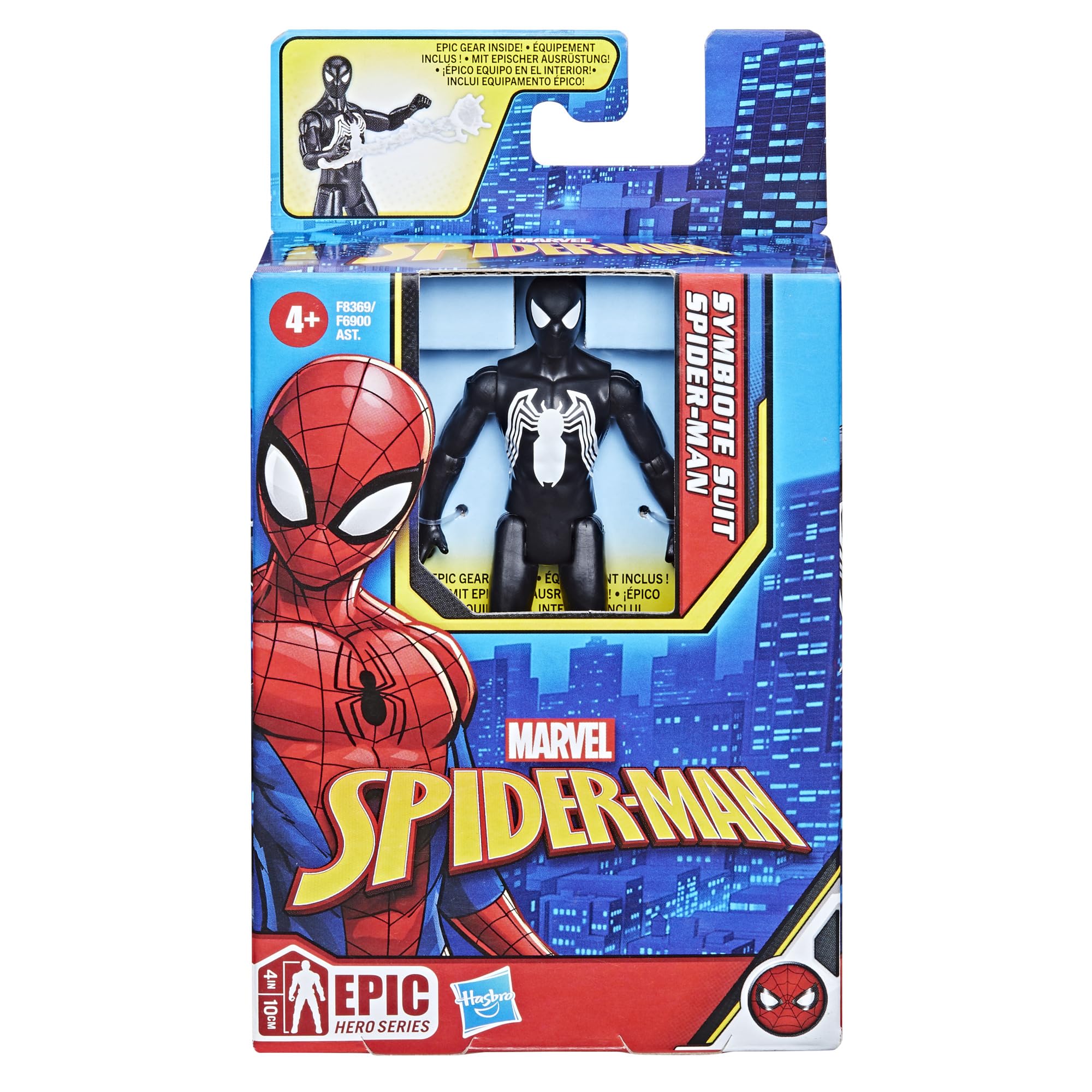 Marvel Symbiote Suit Spider-Man 4" Action Figure - Poseable 9-Point Articulation, Ages 4+ 8
