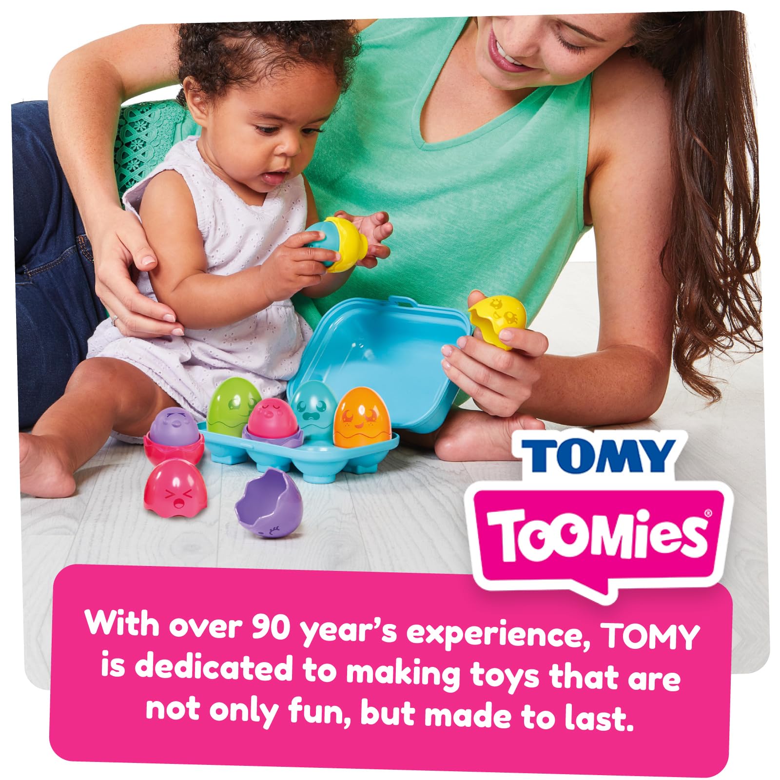 Toomies Hide & Squeak Bright Chicks - 6 Colourful Eggs with Squeak & Rattle | Shape Sorter | Ages 6-36 Months 7