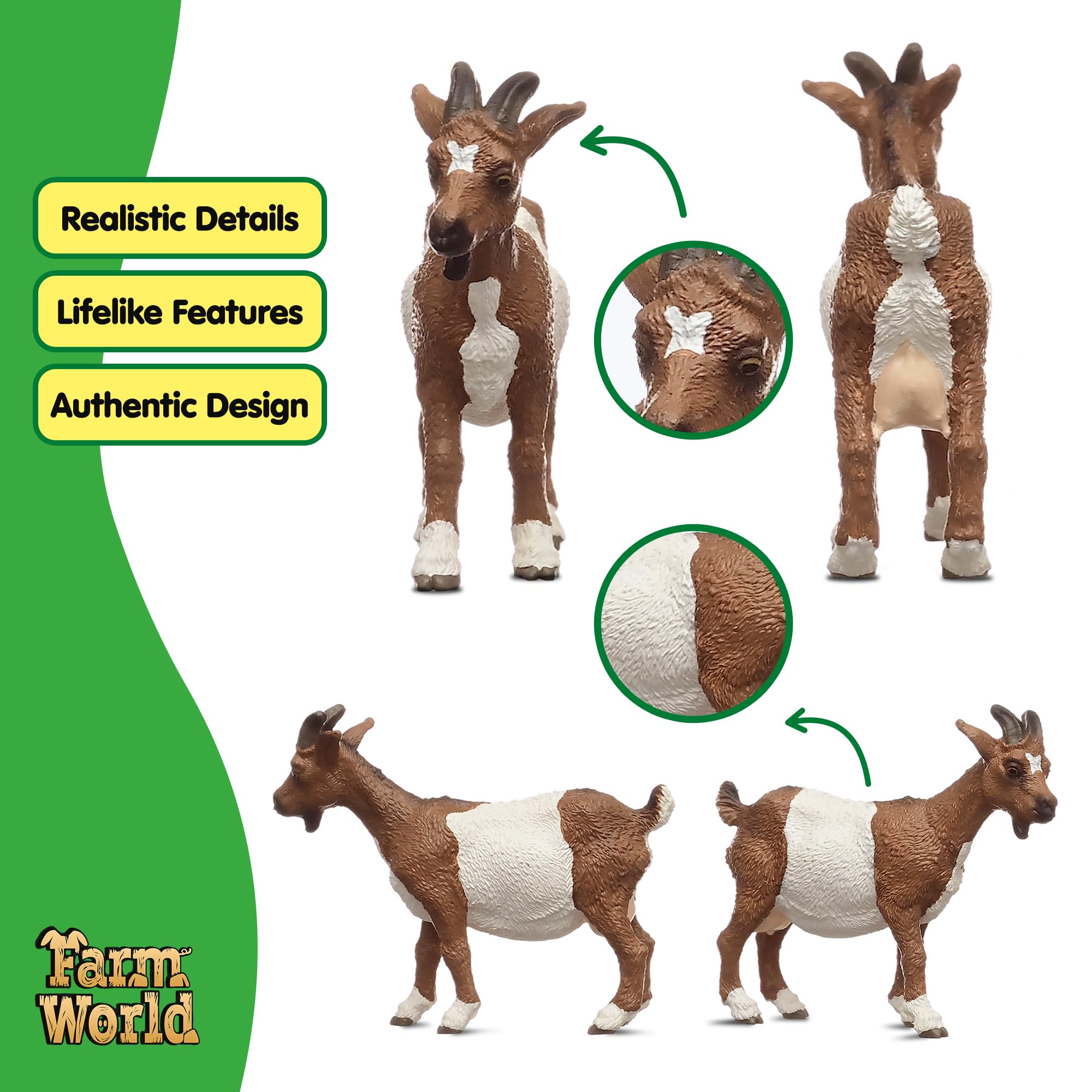 Schleich FARM WORLD Goat Play Figure 14887 | Ages 3+ | Multicoloured Plastic 3