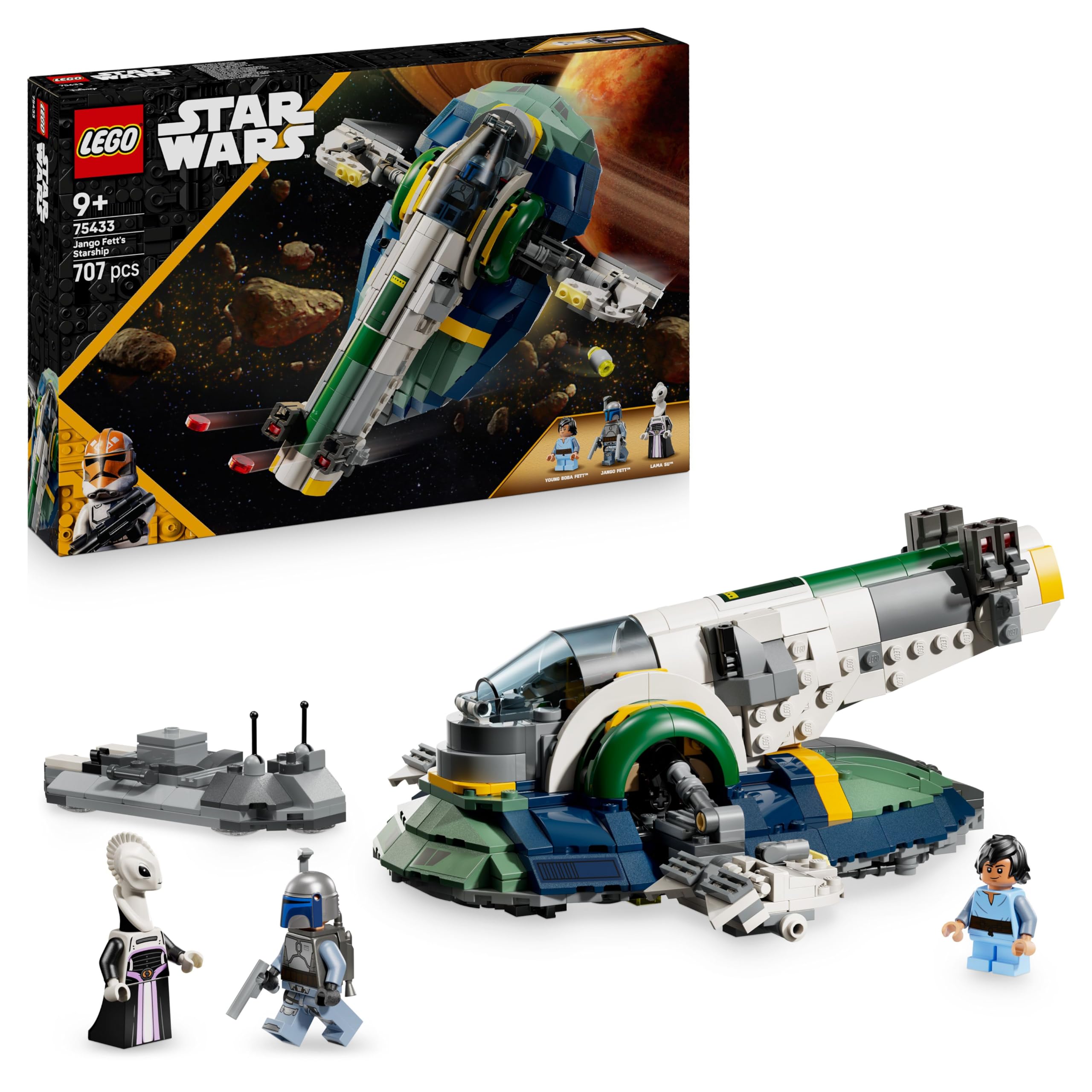 LEGO Star Wars 75433 Jango Fett's Starship - Buildable Play & Display Toy with Rotating Wings for Ages 9+ 1