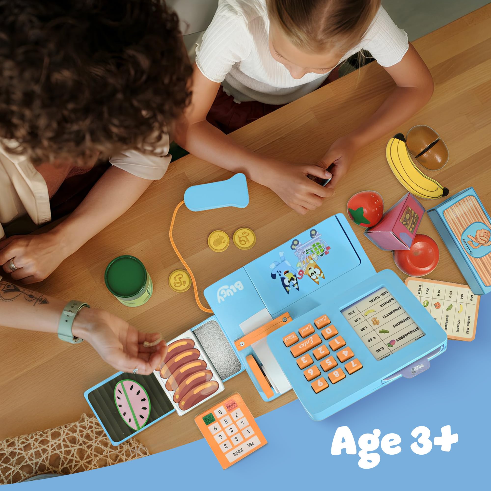 Bluey Cash Register - 32-Piece Pretend Play Checkout Toy with Sounds & Scanner 8