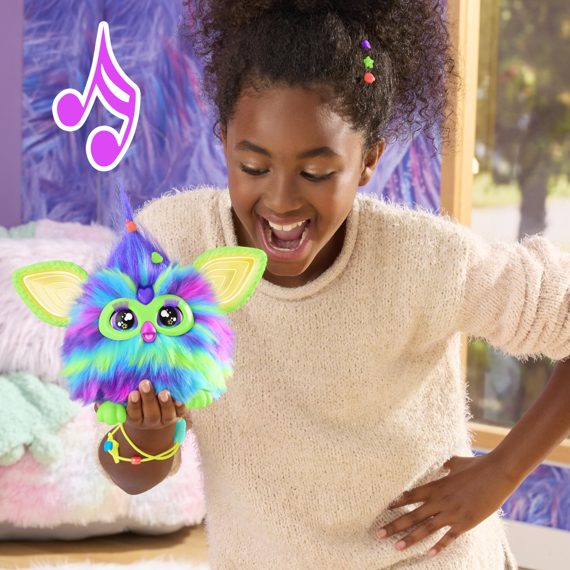 Furby Galaxy Glow in the Dark Interactive Plush Toy - English Version, 6+ Years 12