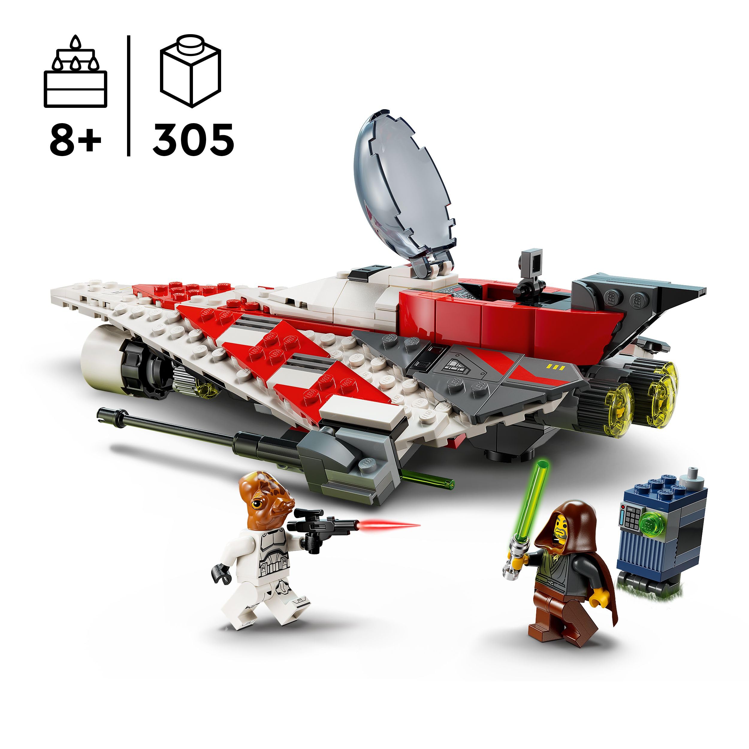LEGO Star Wars Jedi Bob’s Starfighter Buildable Toy Vehicle Set 75388 for Ages 8+