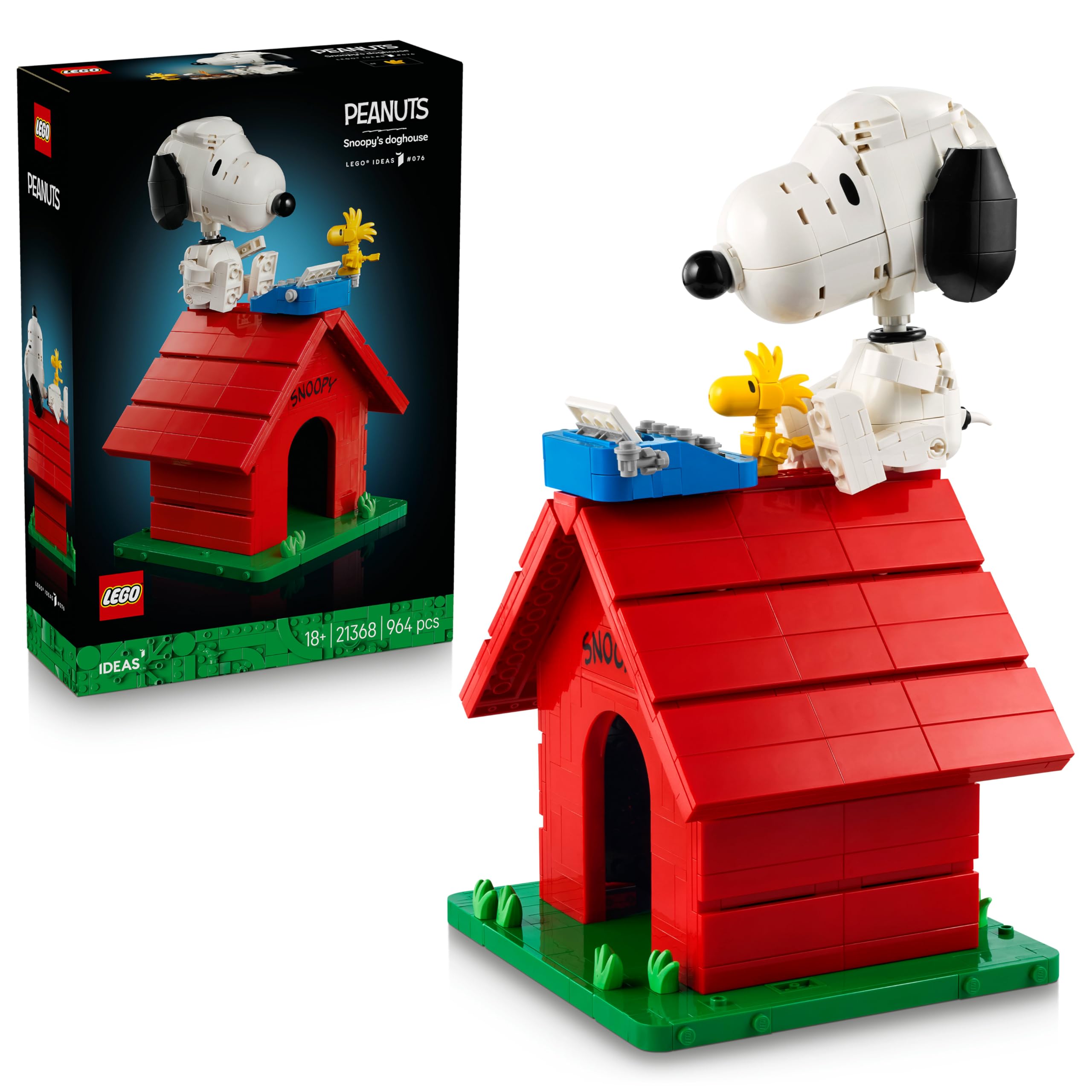 LEGO Ideas Peanuts: Snoopy's Doghouse 21368 Building Set for Adults | 75th Anniversary Display Model 1