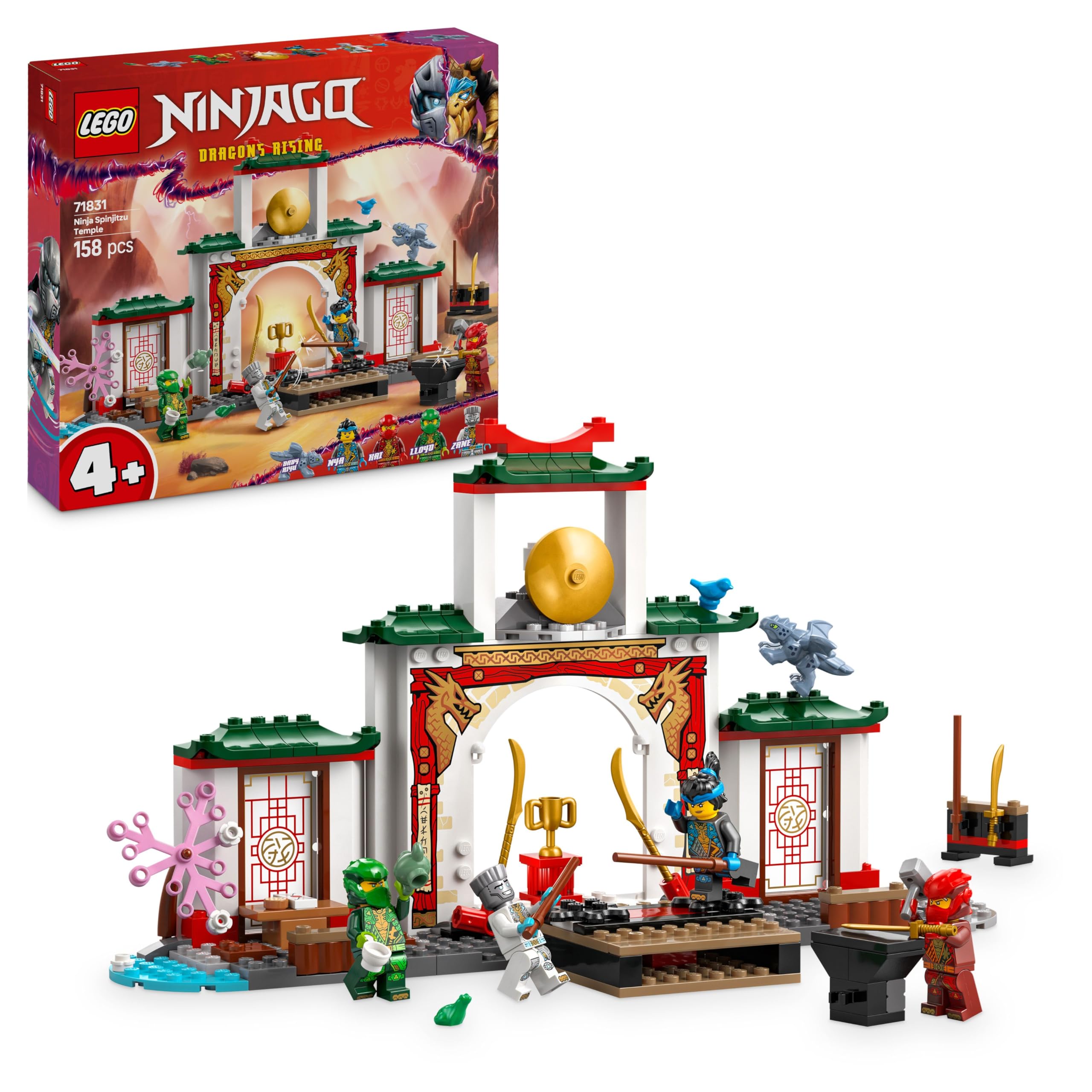 LEGO NINJAGO Ninja Spinjitzu Temple Building Set 71831 | Ages 4+ | 4 Minifigures