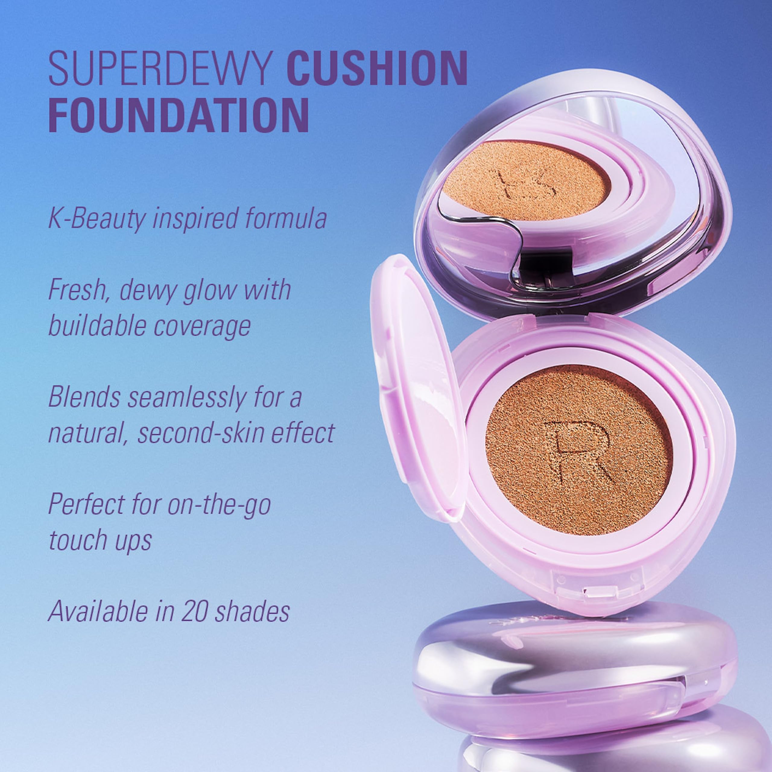 Revolution Beauty London Superdewy Cushion Foundation - Buildable Coverage, Hydrating, Fair Neutral Warm 6