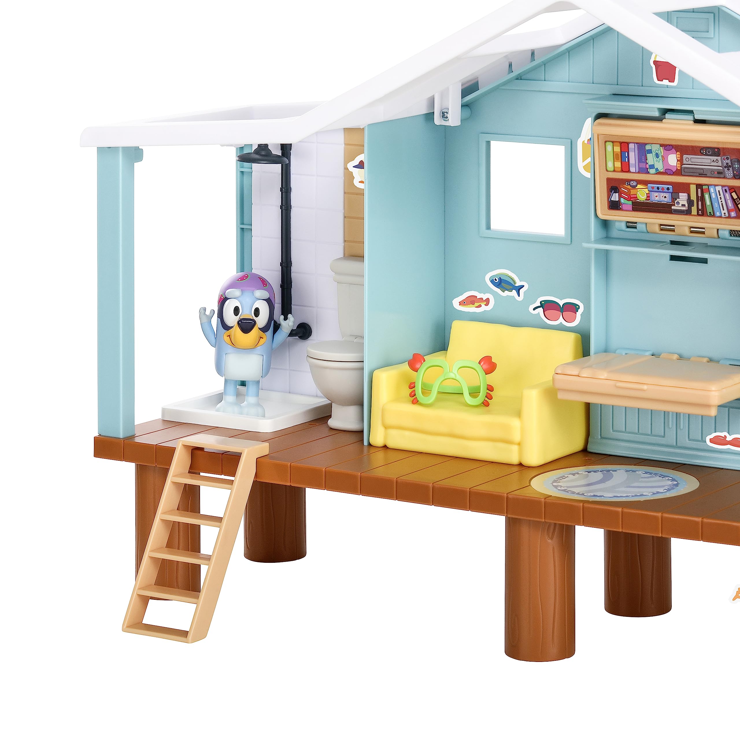 Bluey Beach Cabin Playset - 10+ Piece Playset with Exclusive Figure & Sticker Sheet 13
