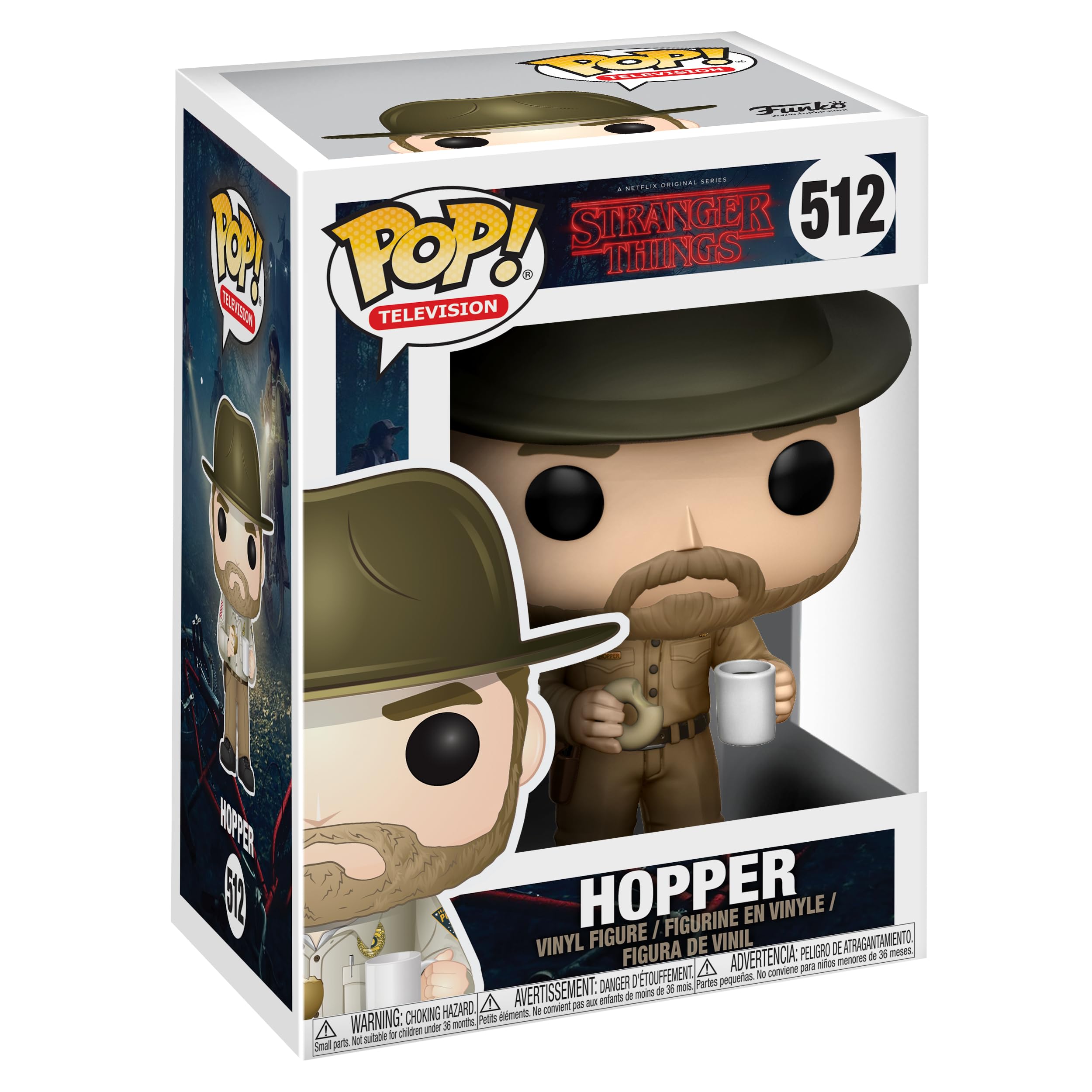 Funko Pop! Television: Stranger Things - Jim Hopper with Donut Vinyl Figure (14425) 8