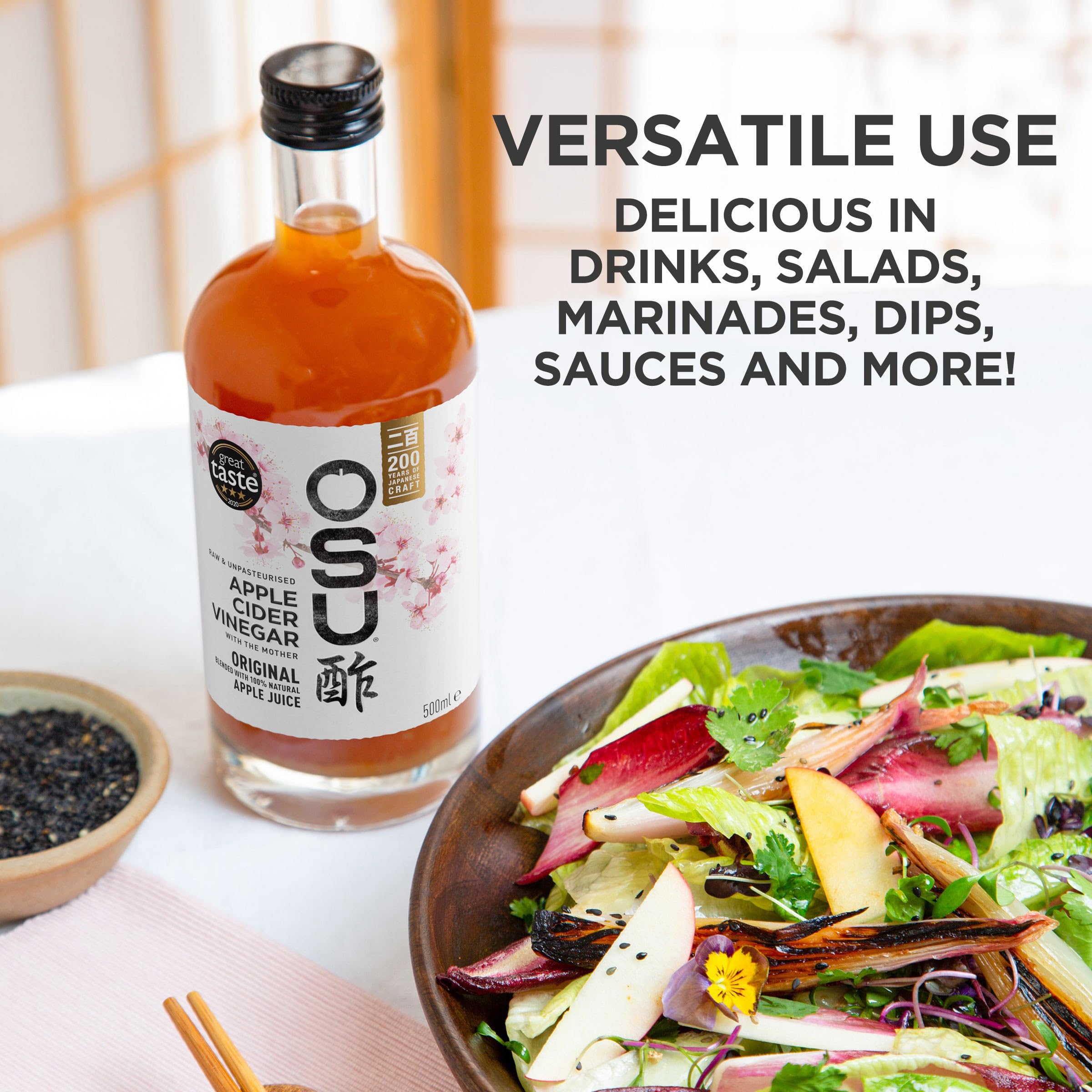 OSU Apple Cider Vinegar with The Mother & Apple Juice - Raw, Unpasteurised, Vegan Certified - 500 ml 6