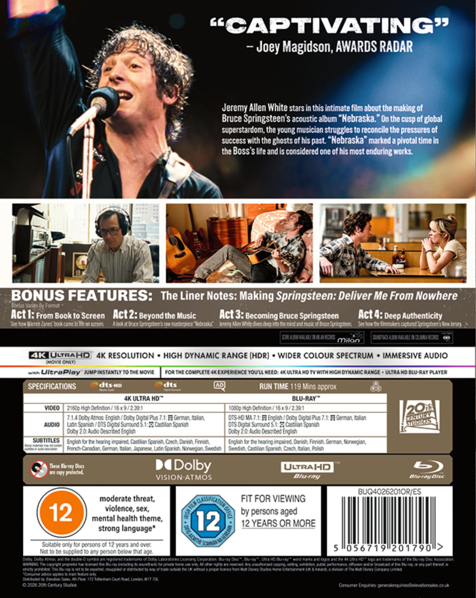Springsteen: Deliver Me From Nowhere [4K UHD Blu-ray]