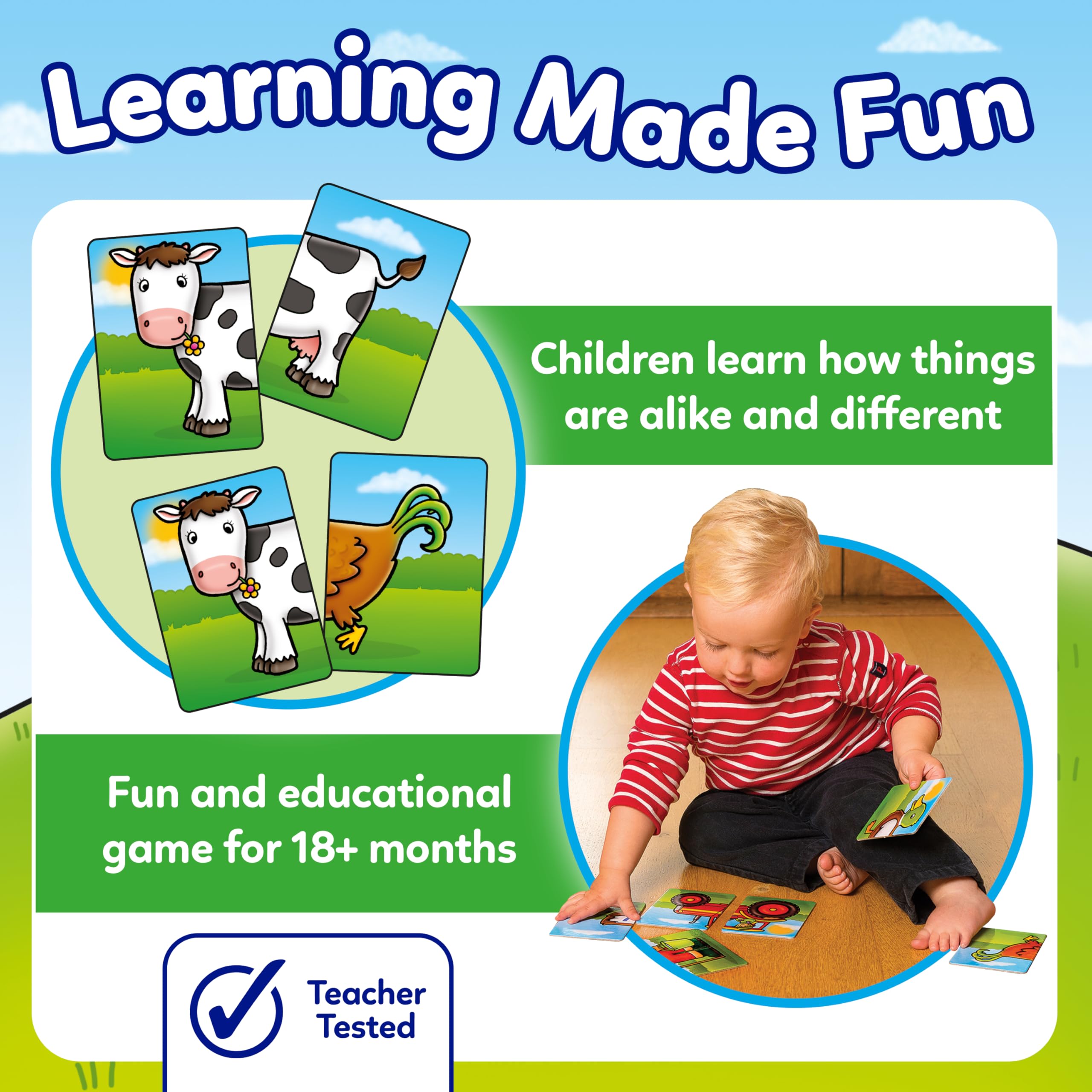 Orchard Toys Farmyard Heads and Tails Game - Matching Pairs Card Game for Toddlers 18 Months+ | 1-4 Players 4