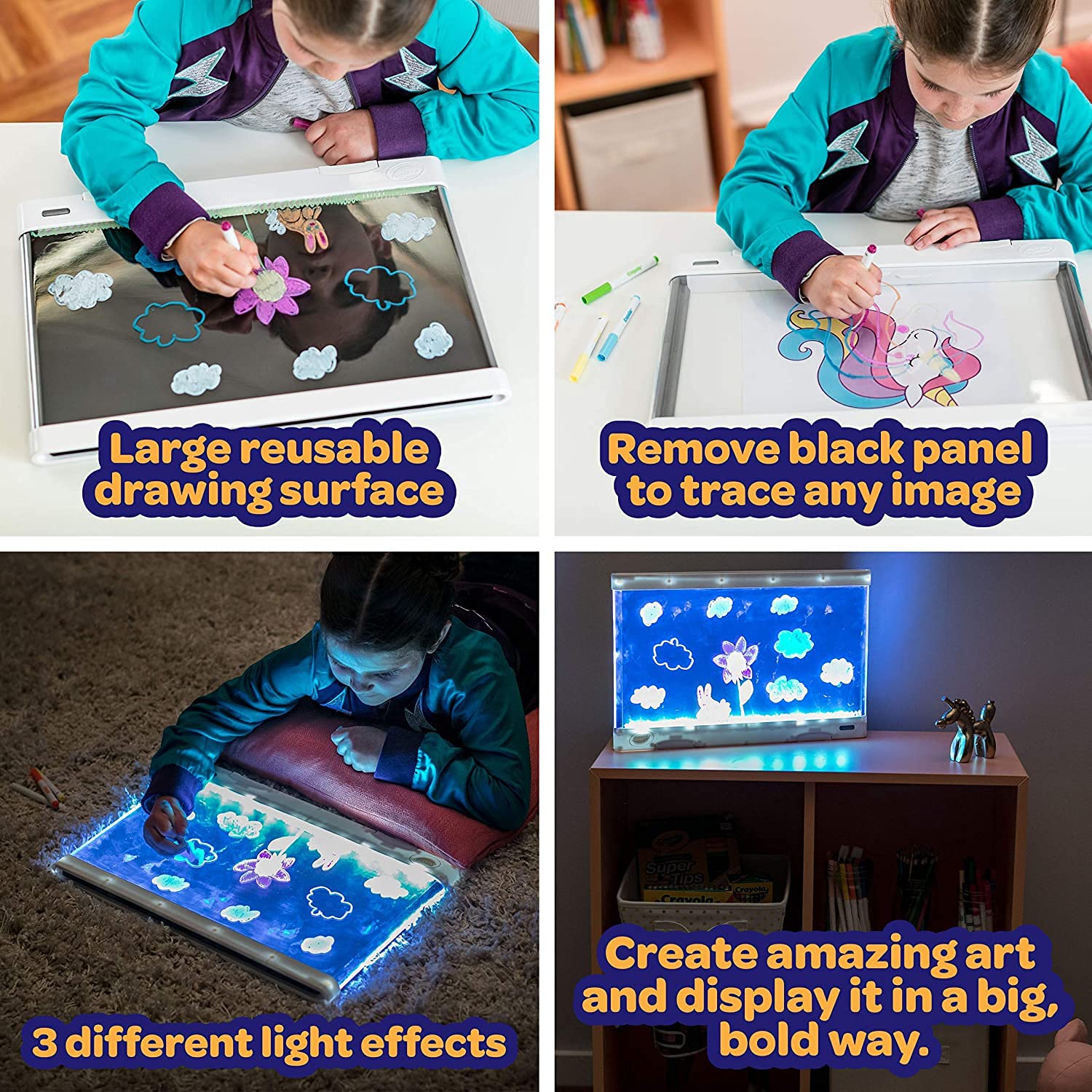 CRAYOLA Ultimate Light Board Drawing Tablet with 6 Gel Markers | Ages 6+ 5