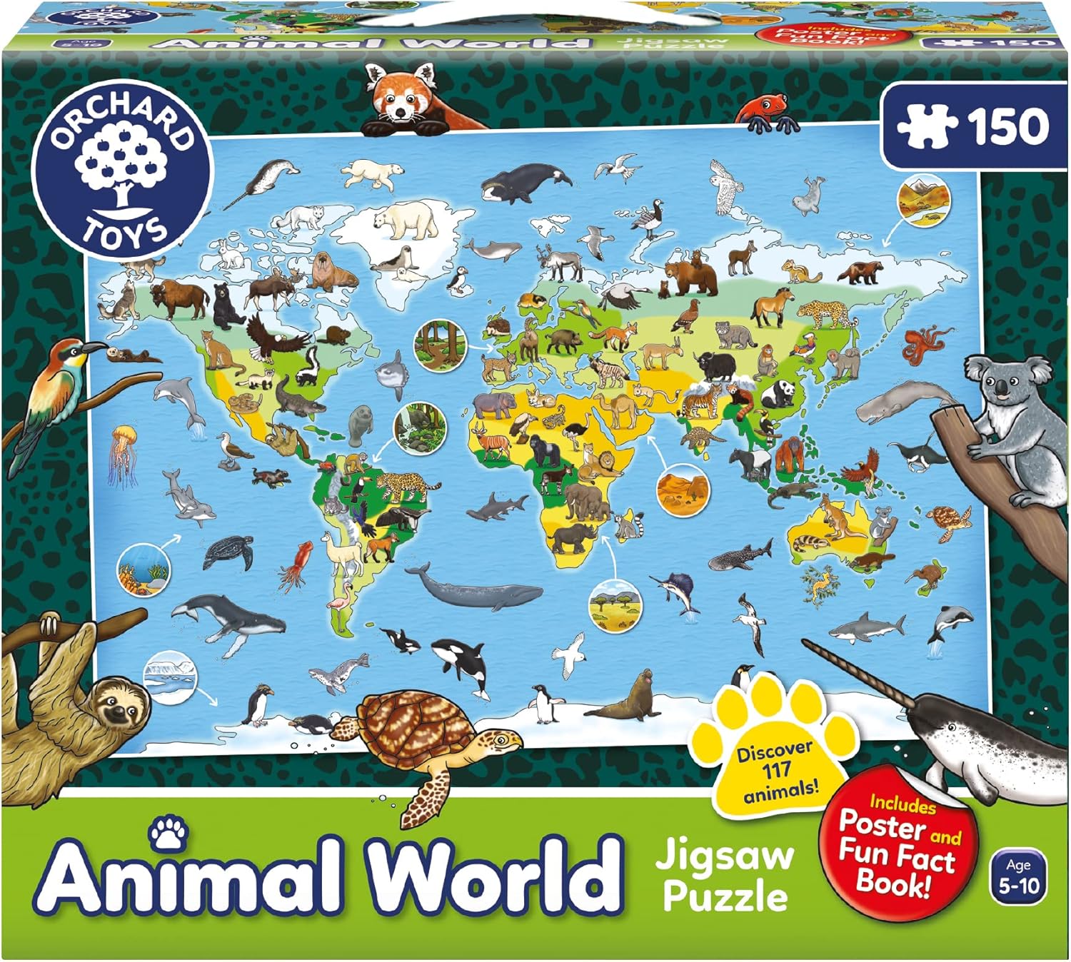 Orchard Toys Animal World Jigsaw Puzzle - 150-Piece Educational Puzzle for Kids 5-10 Years 1