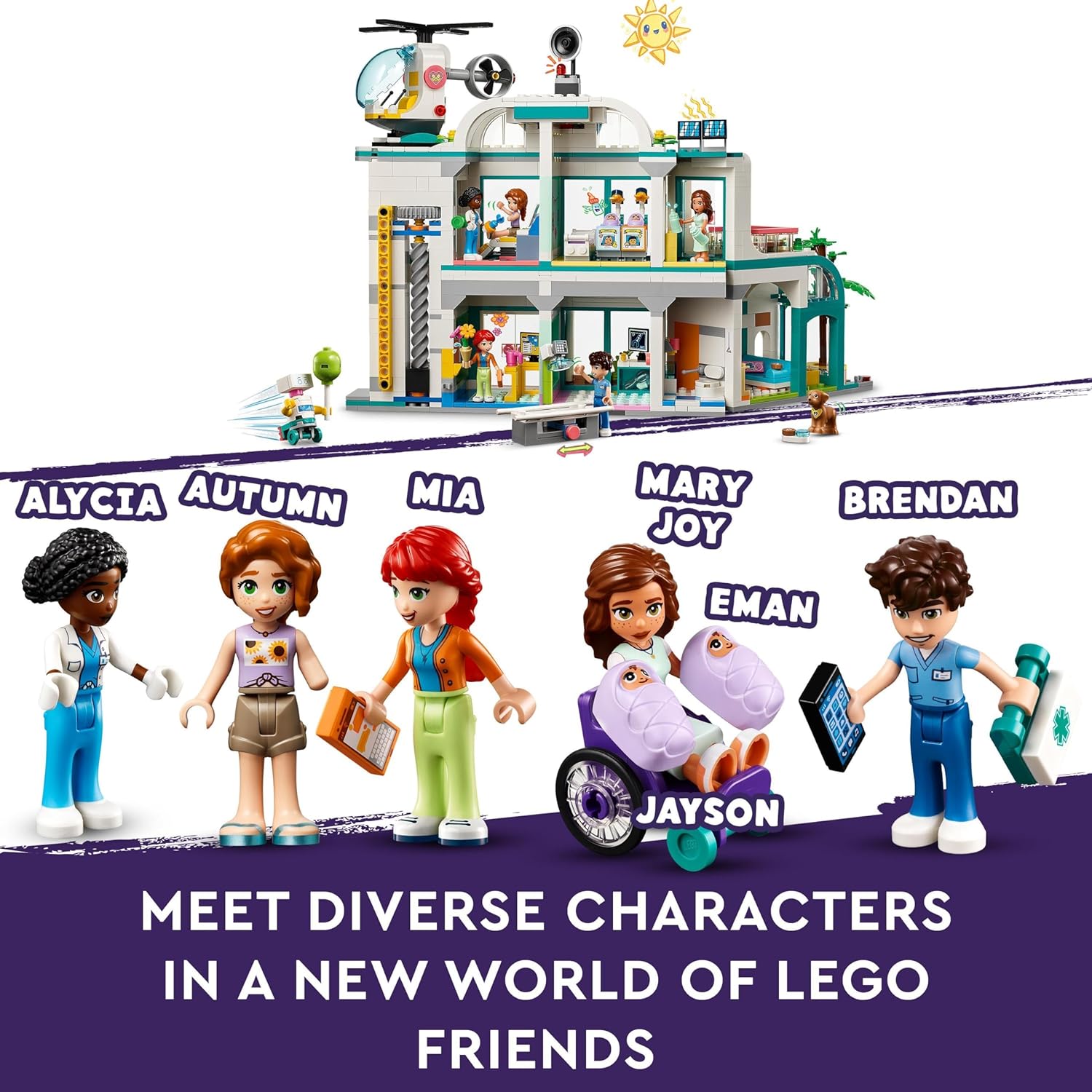 LEGO Friends Heartlake City Hospital Playset with Helicopter - 7+ Year Old Building Toy 6