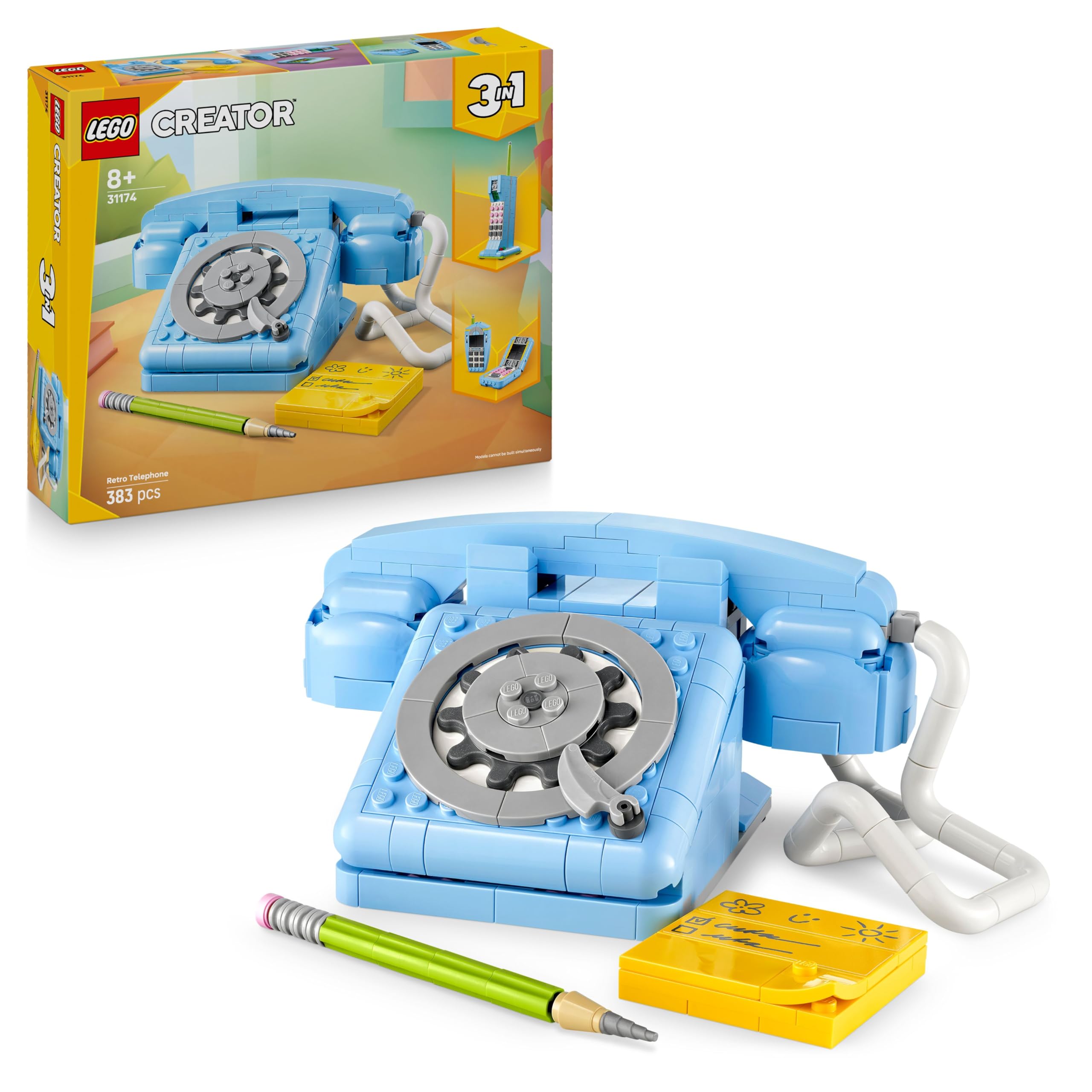 LEGO Creator 3in1 Retro Telephone Toy - 383-Piece Building Set for Ages 8+ 1