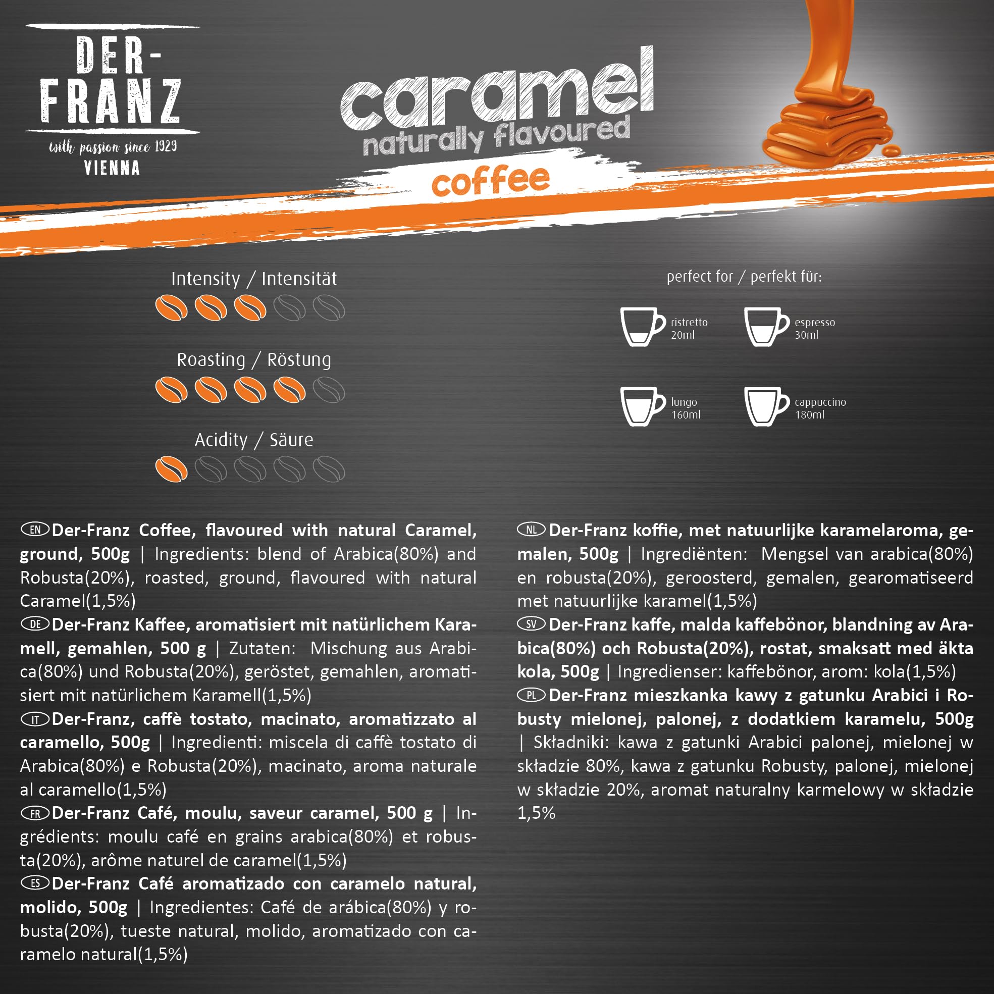 Der-Franz Coffee Flavoured with Natural Caramel, Ground, 2 x 500 g 10