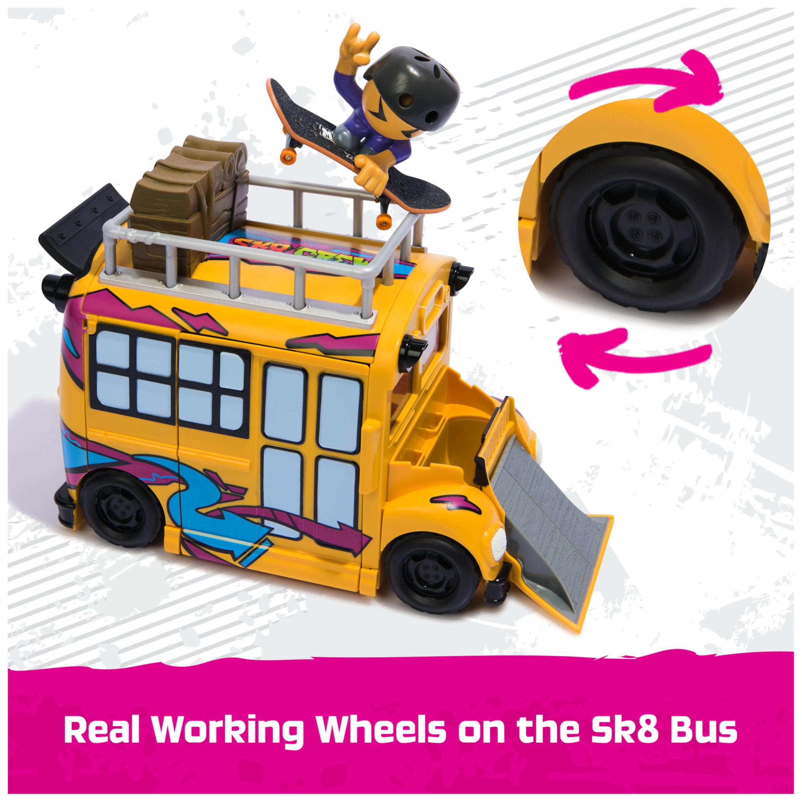 Tech Deck Sk8 Crew 2-in-1 Transforming Ultra Sk8 Bus & Storage with Fingerboard | Ages 5+ 8