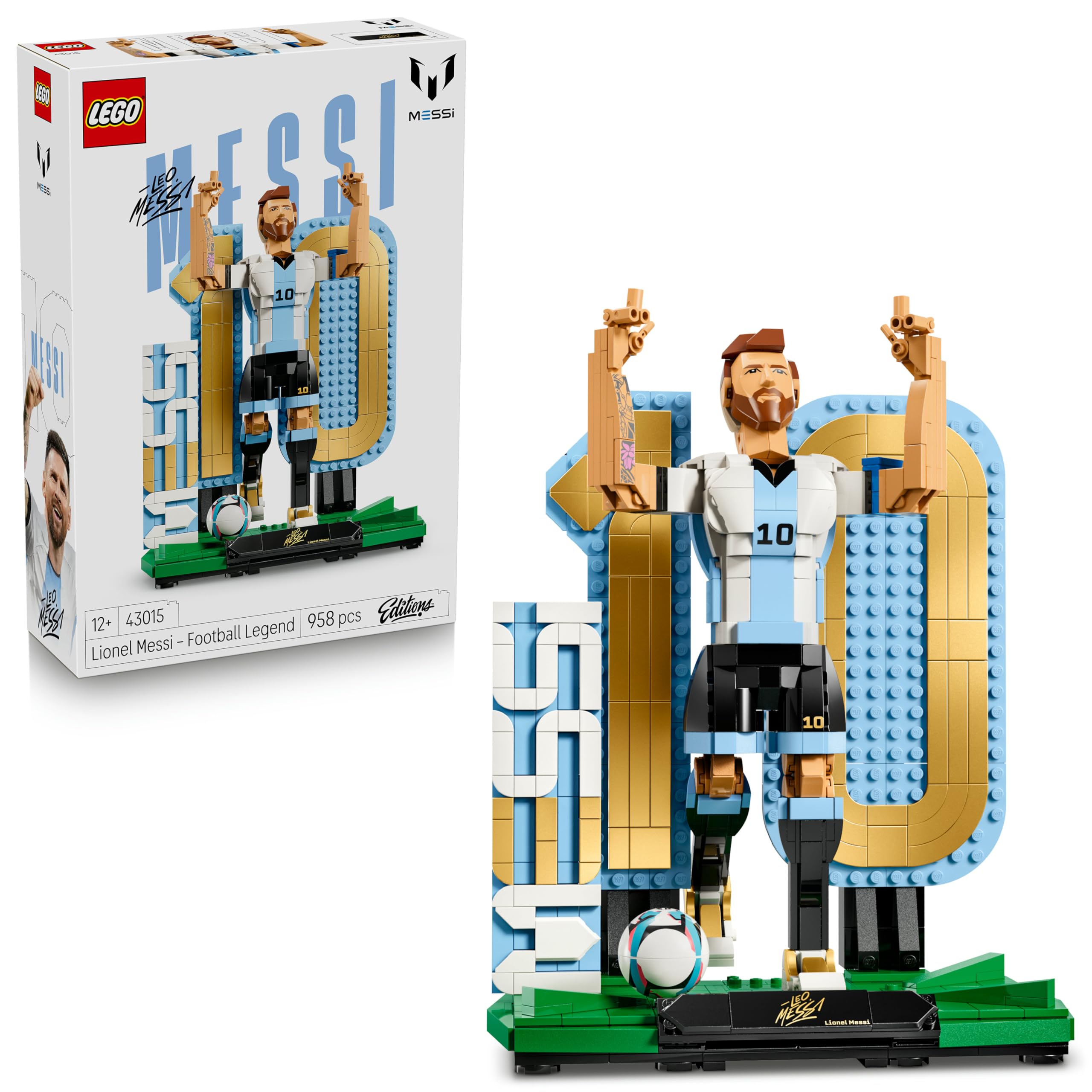LEGO Editions Lionel Messi – Football Legend 3D Figure Display Model | Age 12+