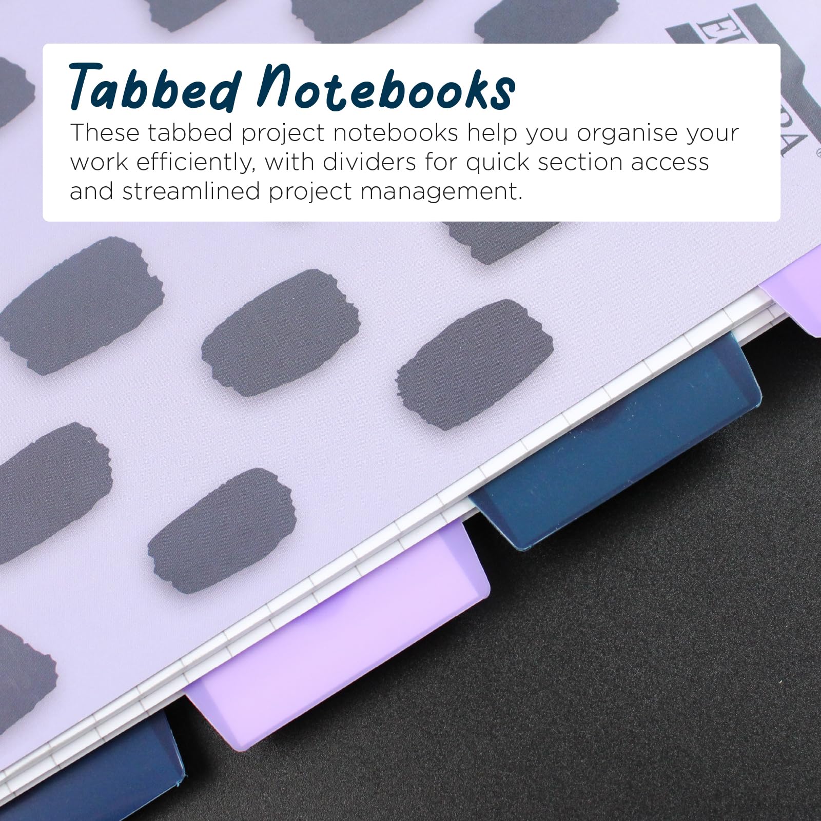 Exacompta Europa Splash Project Book - A5, 80gsm Lined Paper, Pink, 100 Sheets with 3 Movable Dividers