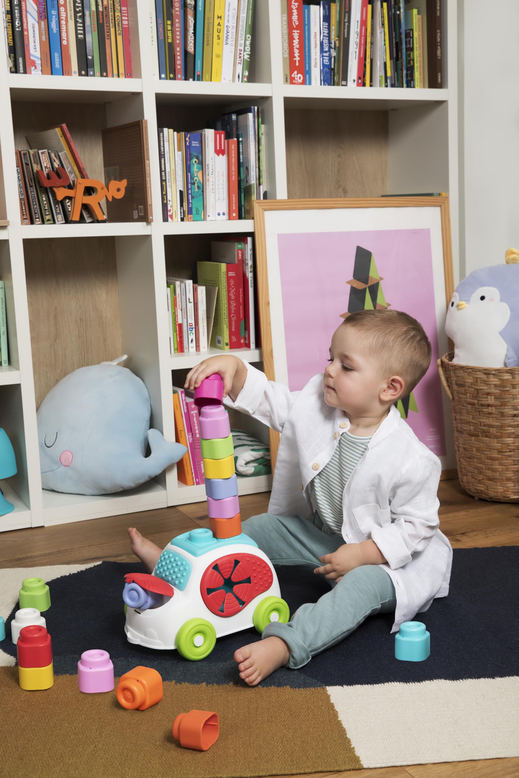 Clementoni Soft Clemmy Sensory Car - Stacking Blocks & Sensory Exploration | 6+ Months