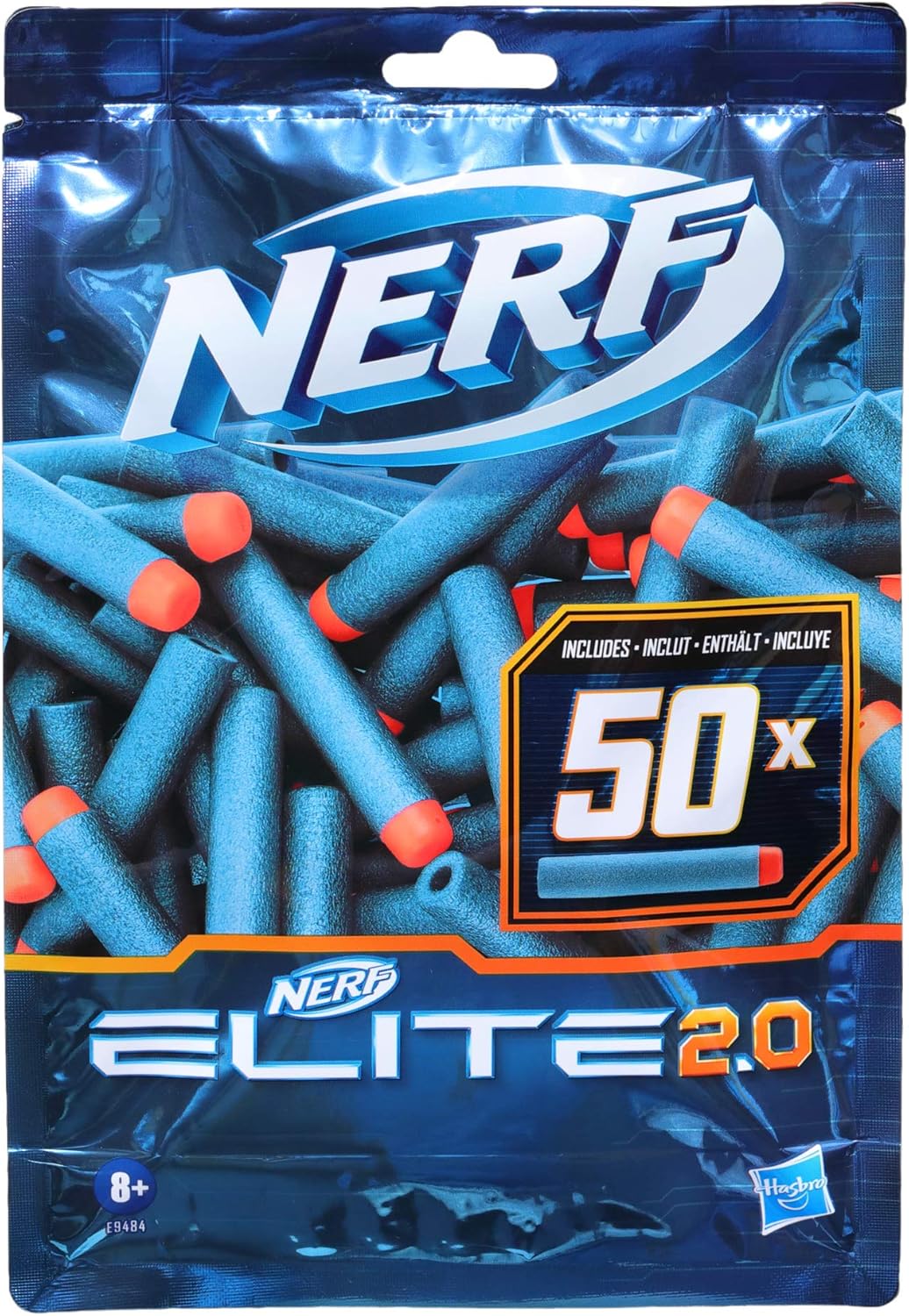 Nerf Elite 2.0 50-Dart Refill Pack - Official Foam Darts for Elite Blasters 1