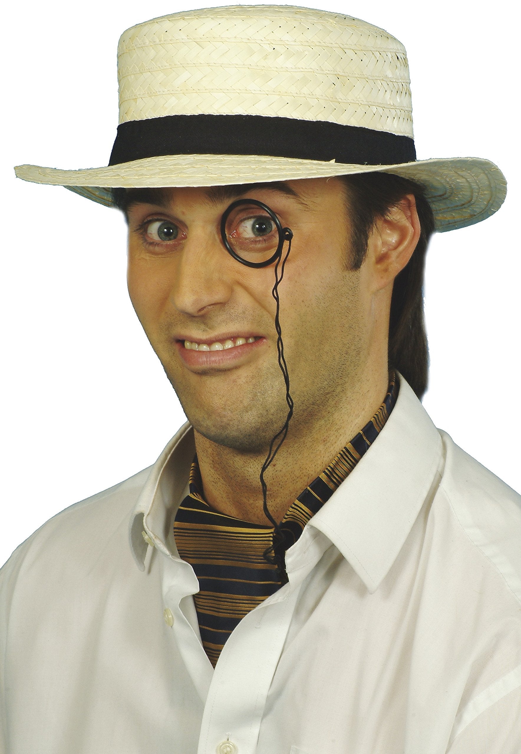 Smiffys Straw Boater Hat - Historical Costume Accessory | Cream | One Size