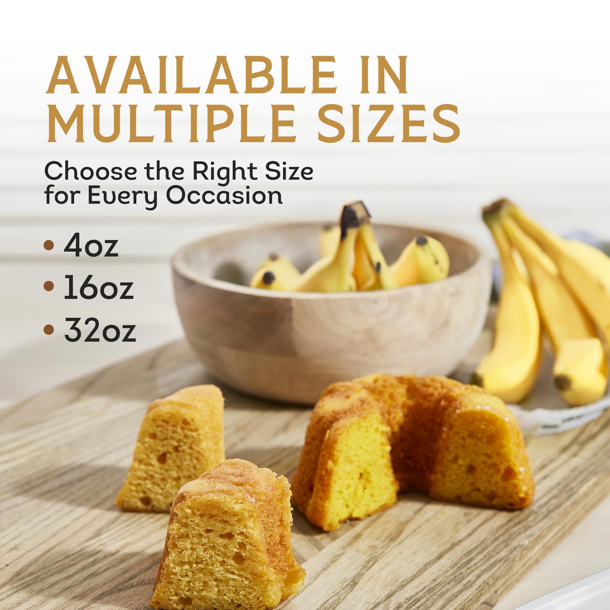 TORTUGA - Banana Flavour Rum Cake 454 g, Moist Caribbean Style Dessert 3