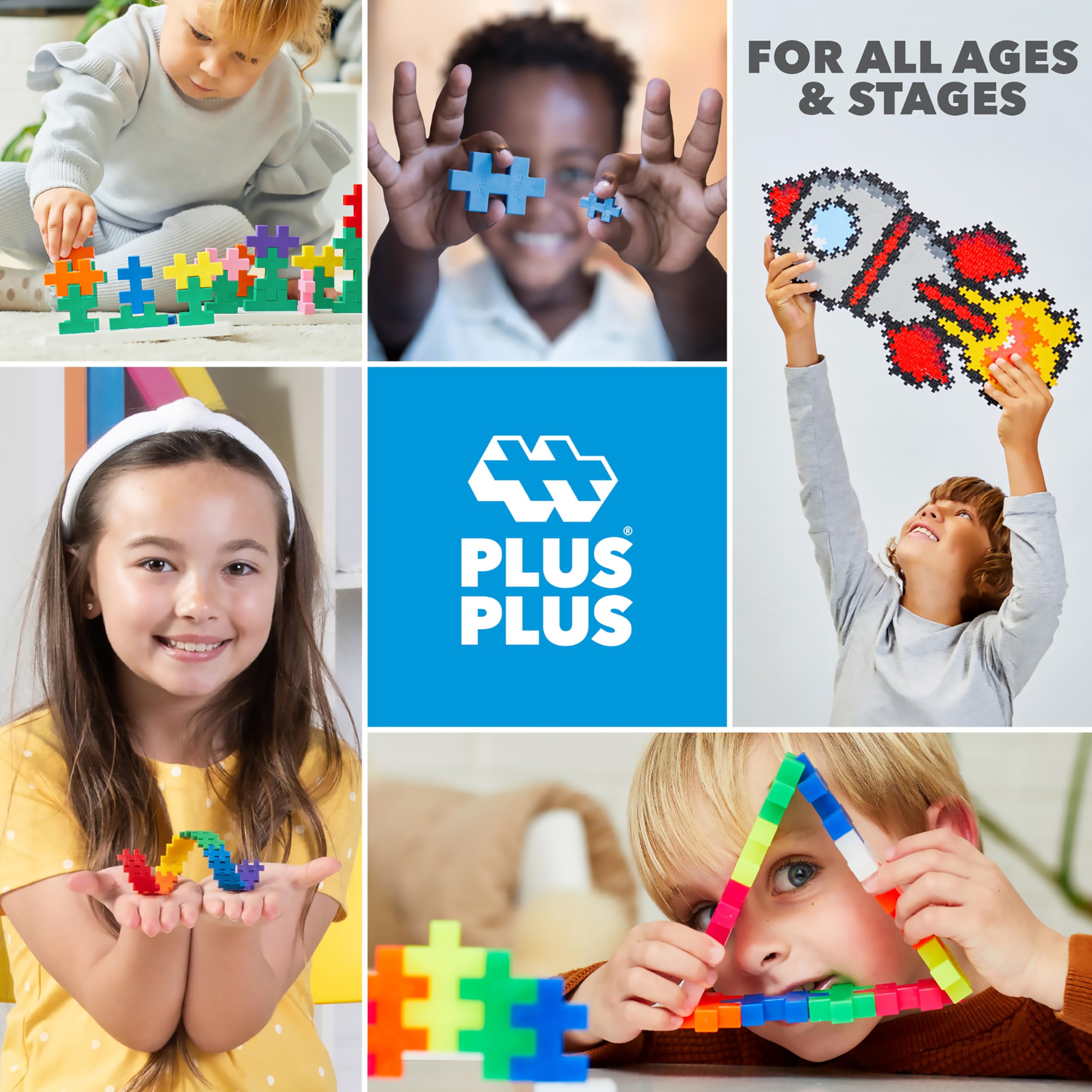 PLUS PLUS Puzzle by Number Activity Pad - 125-Piece Travel Building Set for Kids 5+ 8