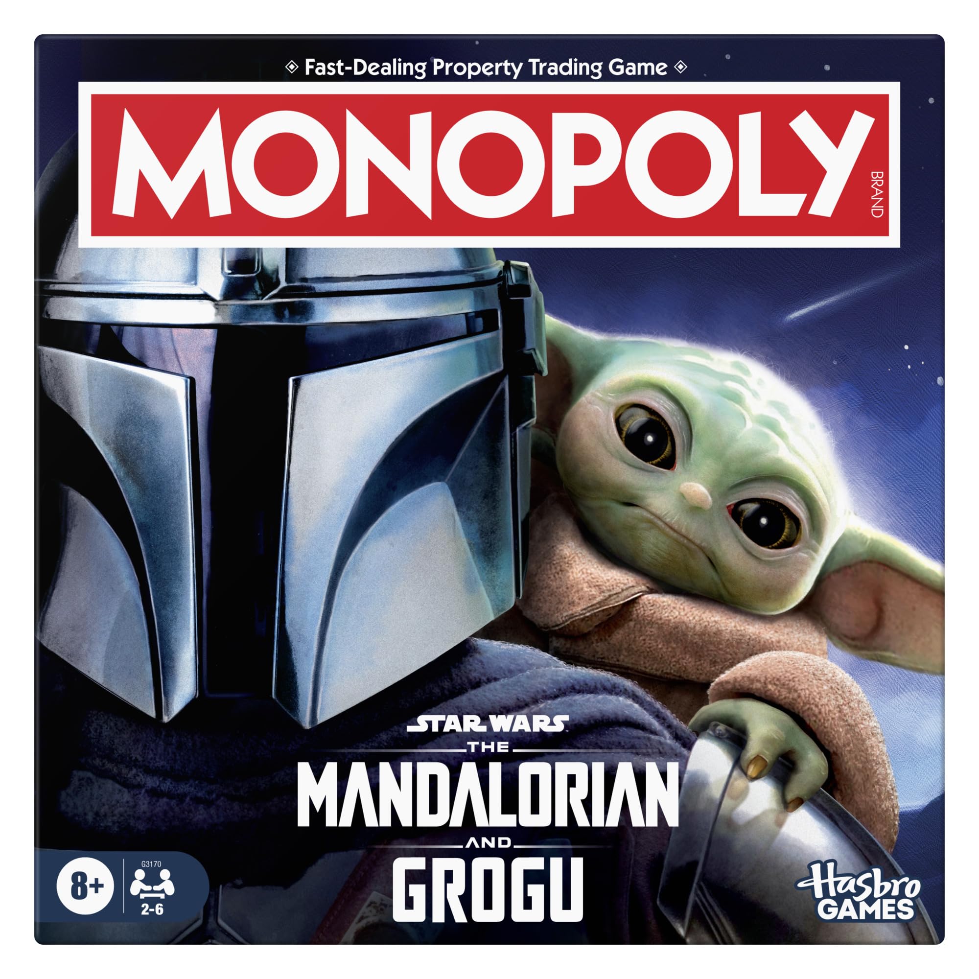 Monopoly: Star Wars The Mandalorian and Grogu Edition Board Game | Family Strategy Game | 2-6 Players | Ages 8+