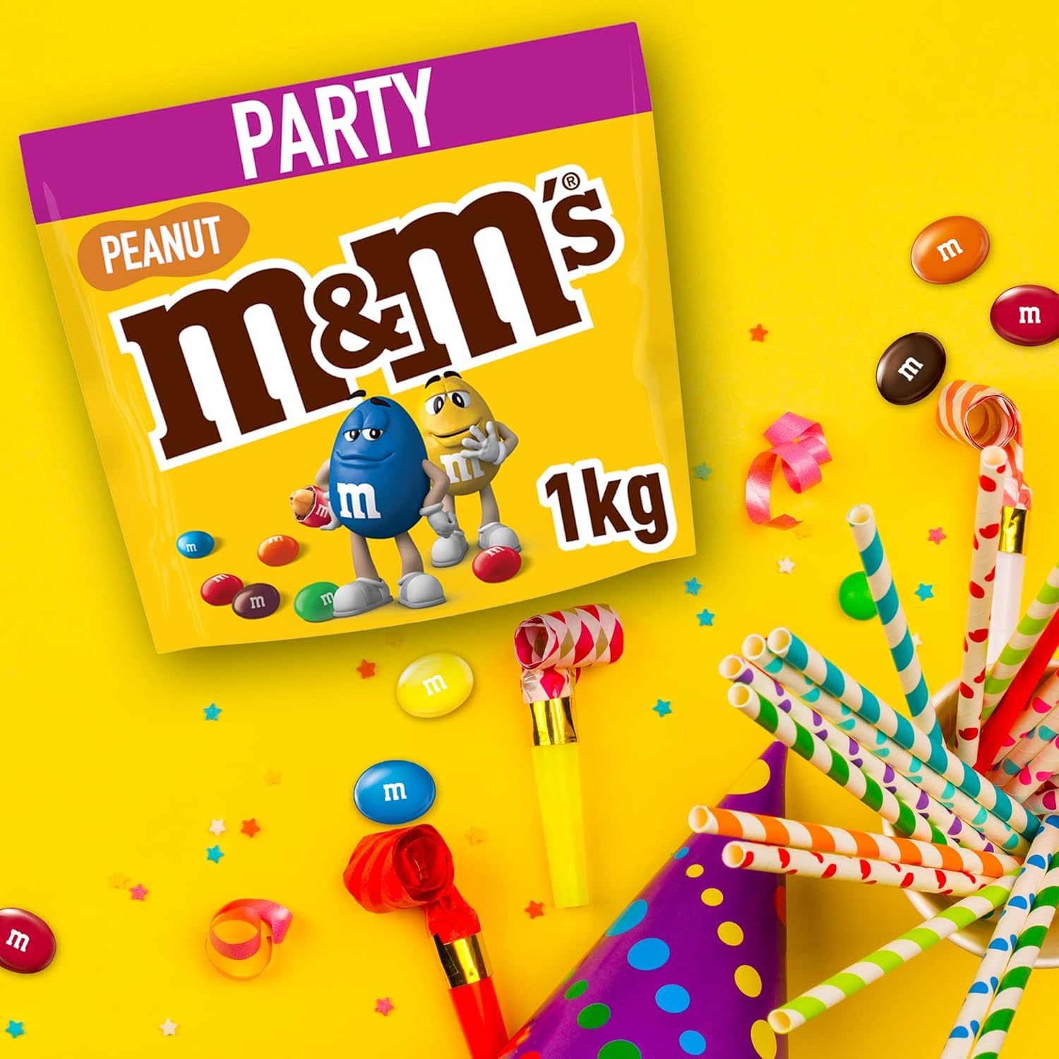 M&M's Peanut Milk Chocolate Party Bulk Bag - 1kg Snack Pack 7