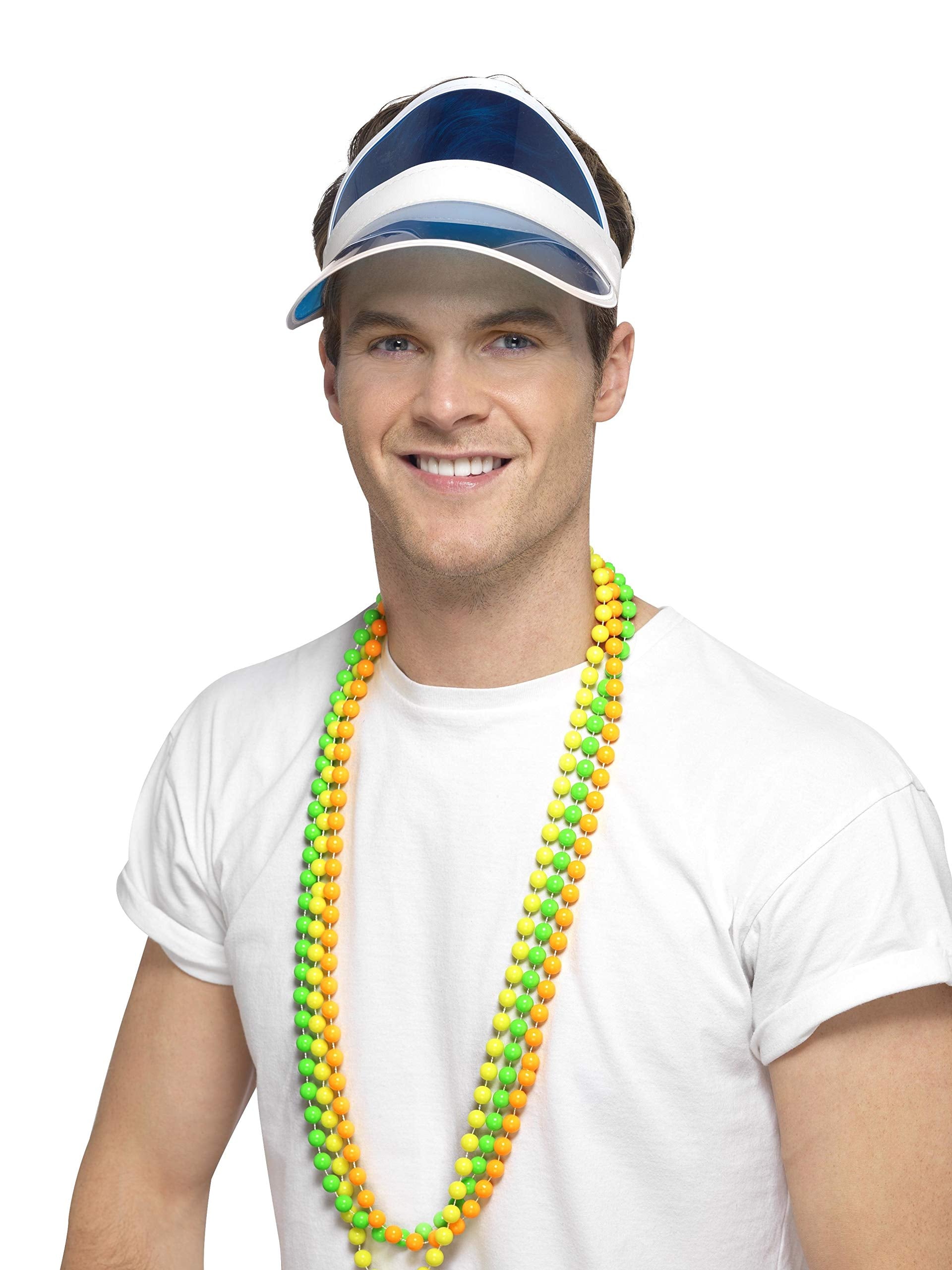 Smiffys 80s Sun Visor - Blue, Polyester | Adult Fancy Dress Accessory
