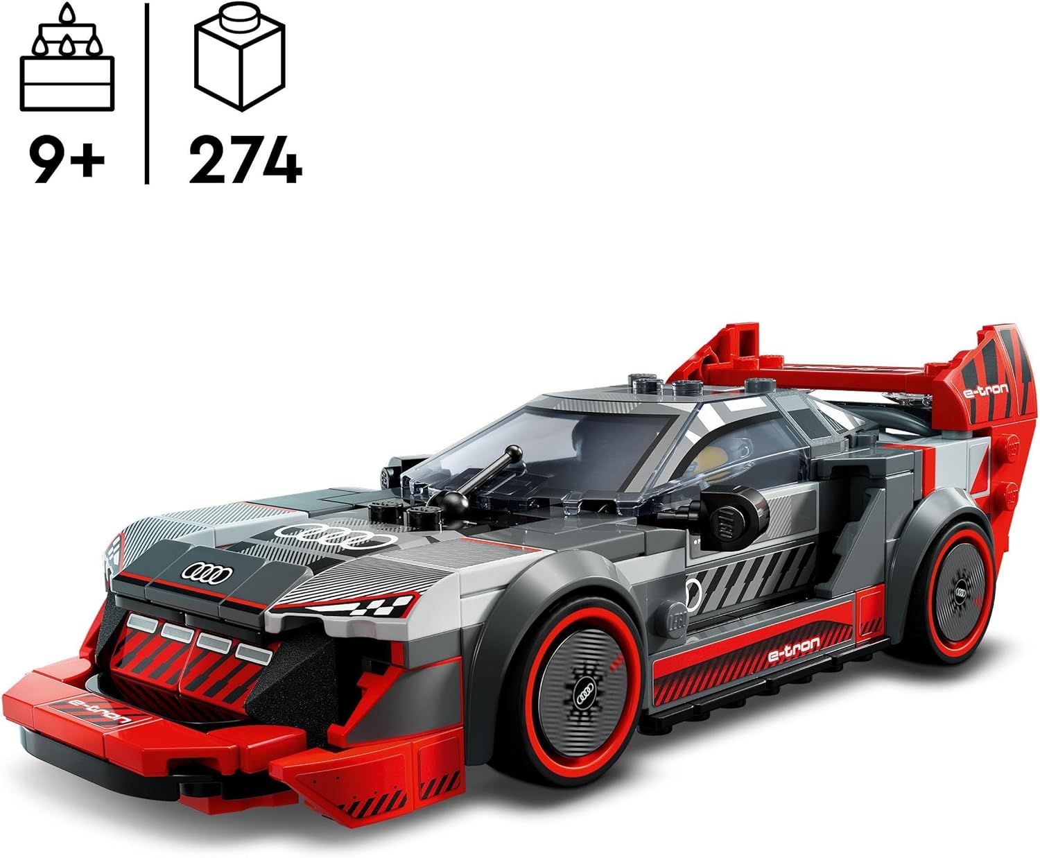 LEGO Speed Champions Audi S1 e-tron quattro Race Car Toy - Buildable Model for Ages 9+ 2