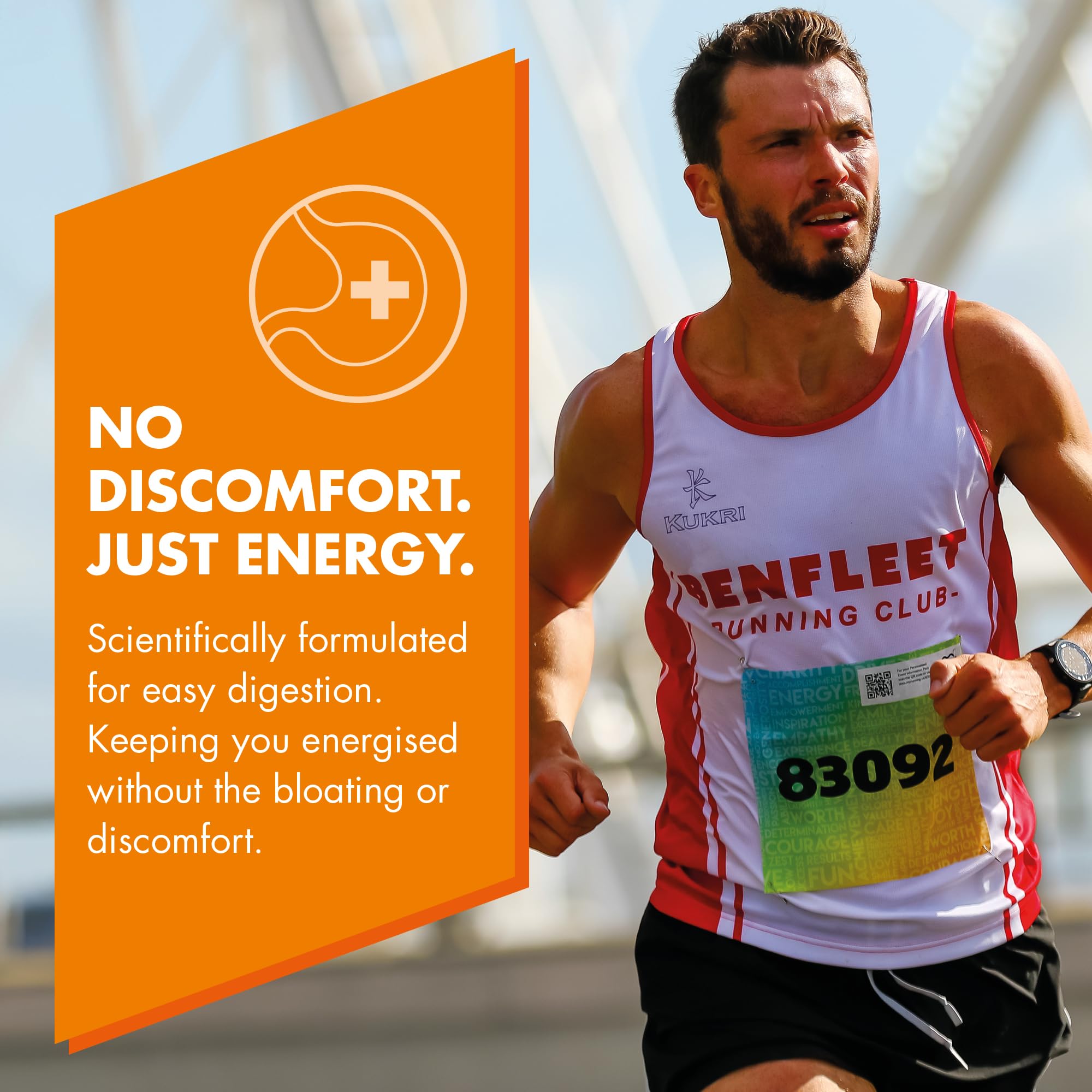 HIGH5 Energy Gel - 6 x 40g Pack | 23g Carbs per Sachet | Natural Orange Flavor 5