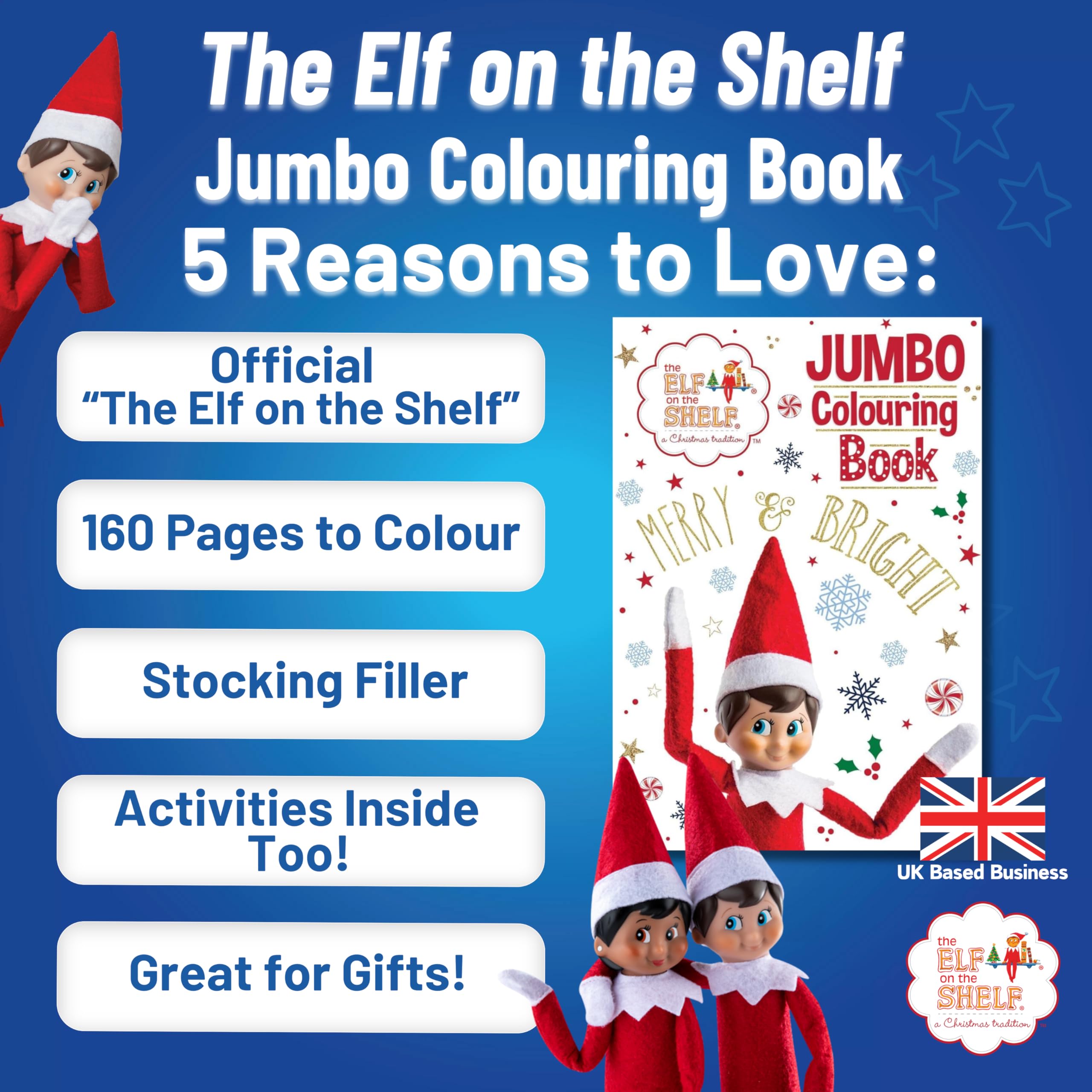 Elf on the Shelf Jumbo Colouring Book - 160 Pages of Christmas Activities for Kids 9