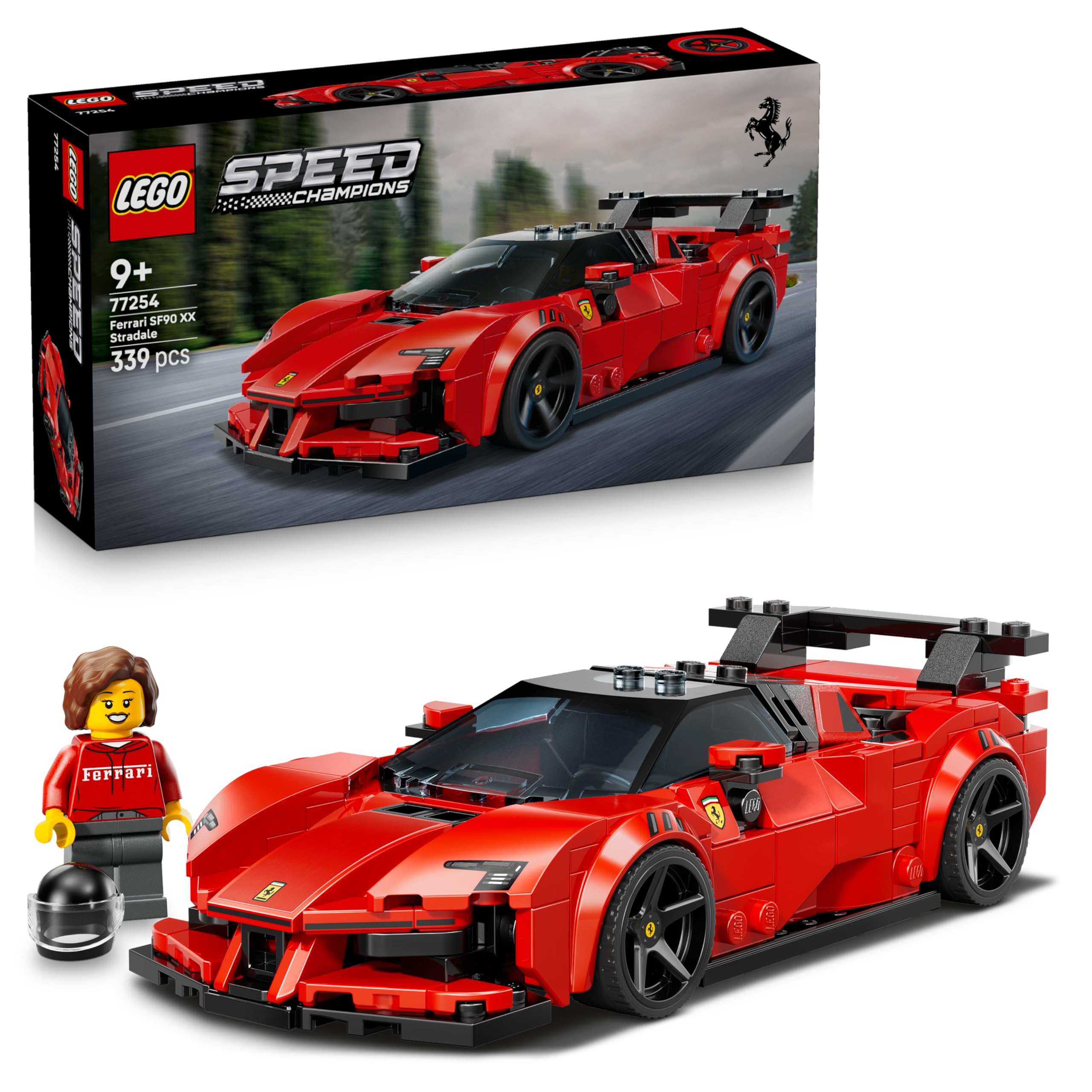 LEGO Speed Champions Ferrari SF90 XX Stradale Sports Car Toy Model Kit | 339 Pieces | Ages 9+