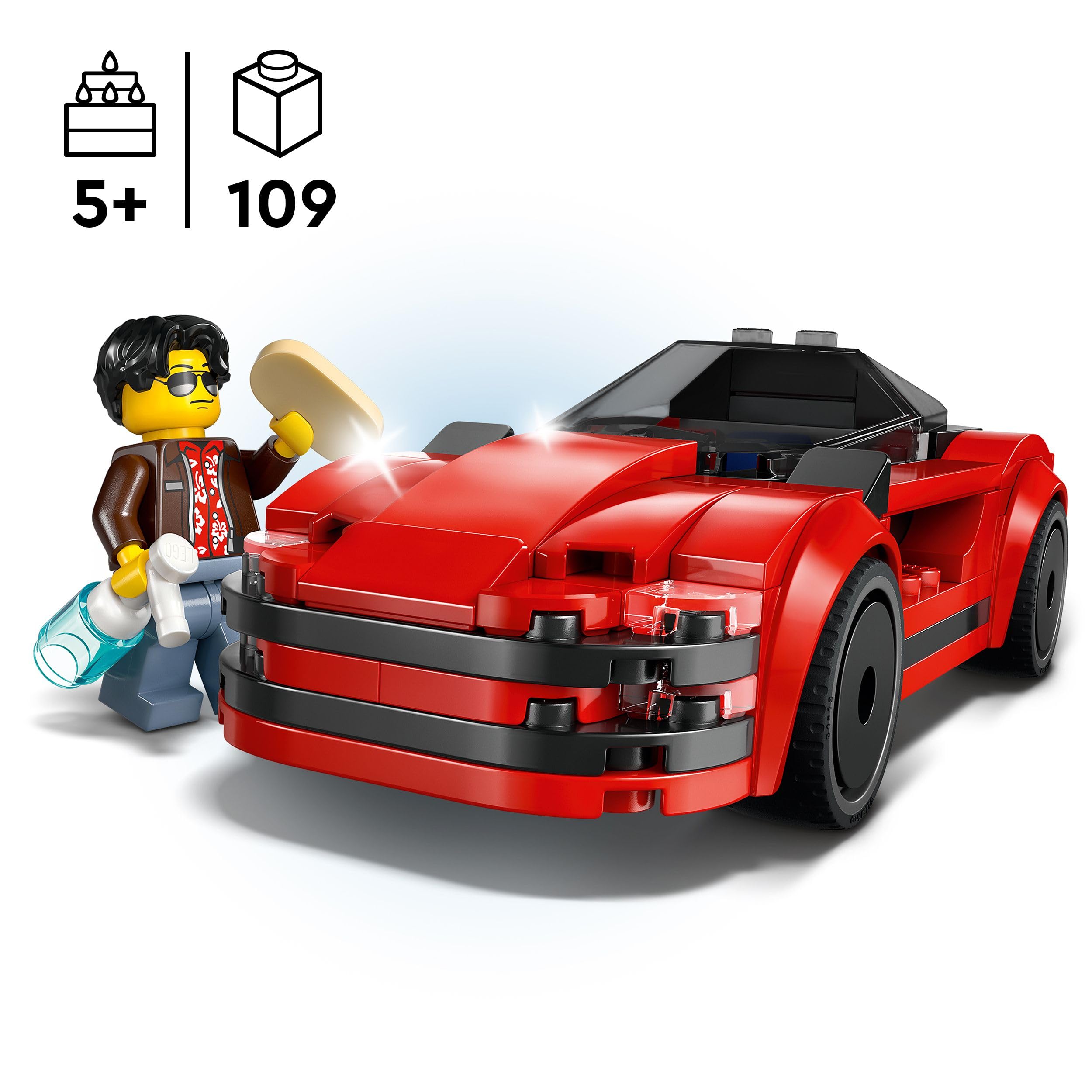 LEGO City Red Sports Car Toy - Buildable Vehicle Playset for 5+ Year Olds 2