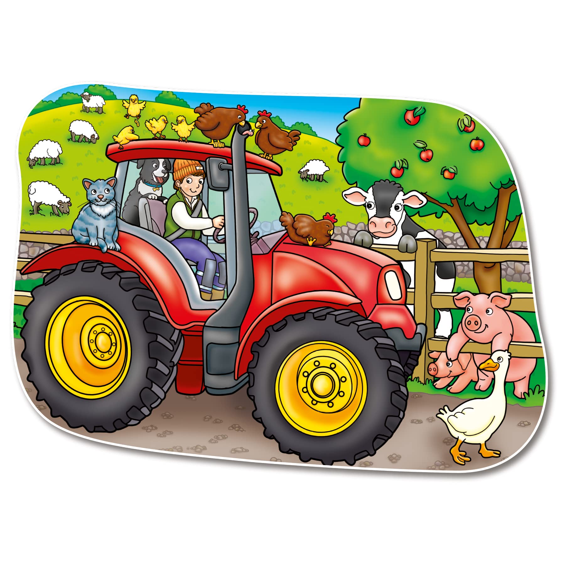 Orchard Toys Big Tractor Jigsaw Puzzle - 25 Piece Shaped Puzzle for Ages 3-6 | Includes Poster & Learning Guide