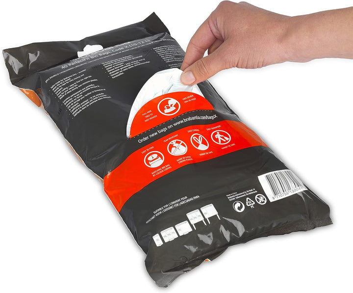 Brabantia - PerfectFit Bin Liners Size X (10-12 Litre) Thick Plastic Trash Bags