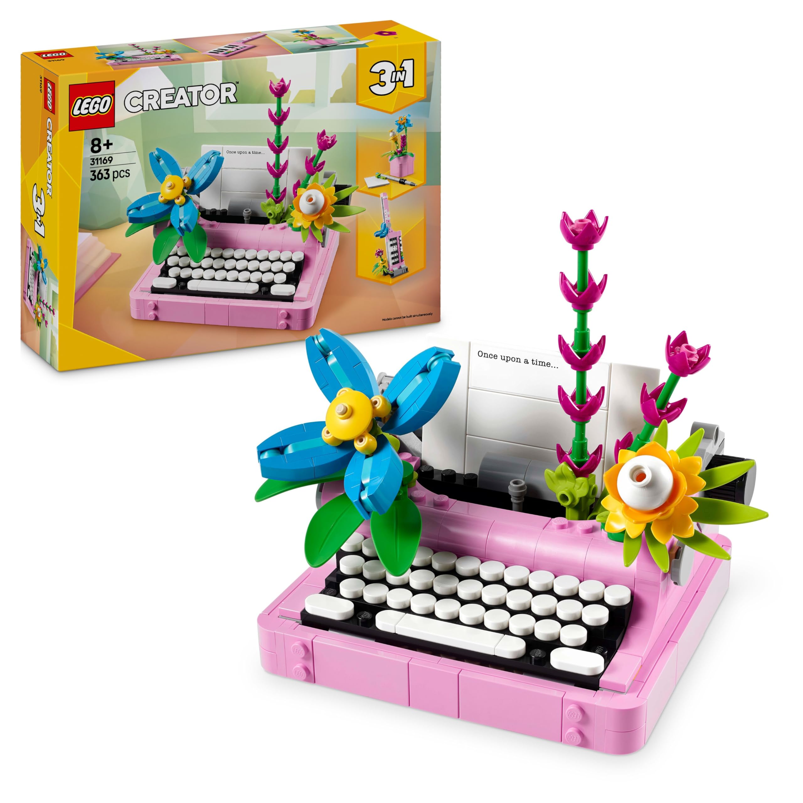 LEGO Creator 3in1 Typewriter with Flowers Toy Set 31169 | Ages 8+ | 3 Models in 1