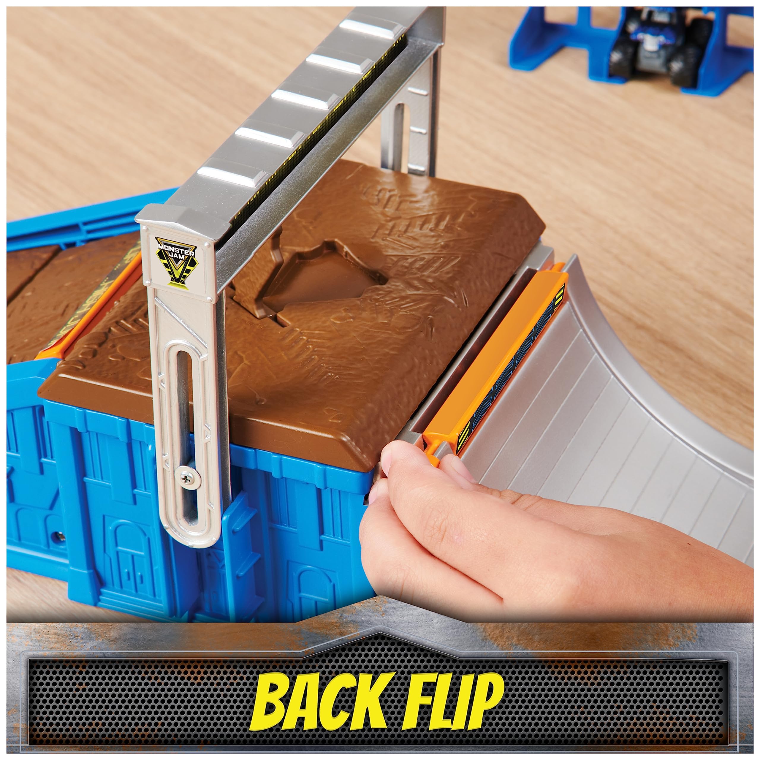 Monster Jam Mini Freestyle Flip Arena Playset - Includes 2 Trucks, Ages 3+ 22