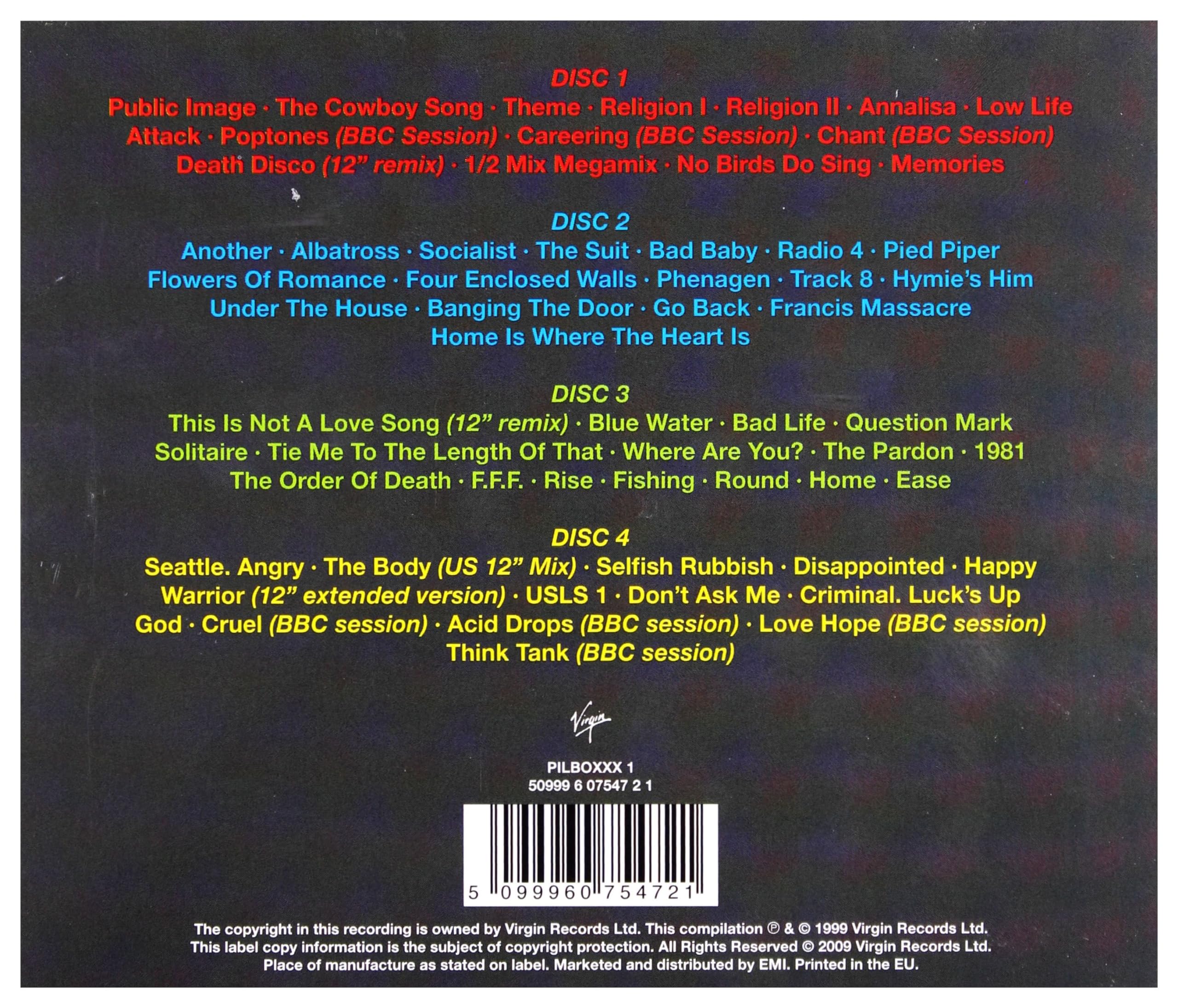 Public Image Limited - Plastic Box [Compilation CD]