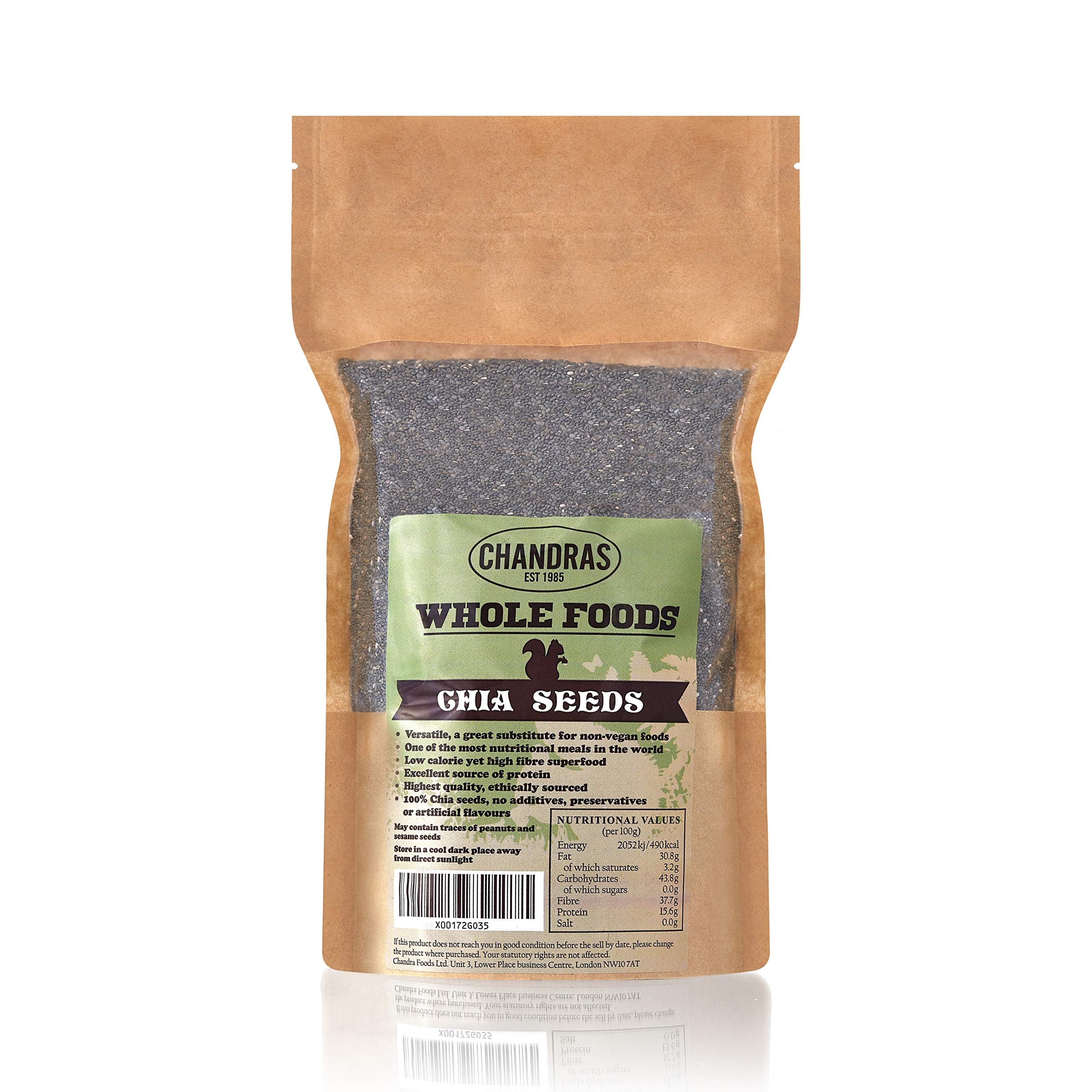 CHANDRA Whole Foods Chia Seeds - High Fibre, Nutrient-Rich | 750g 1
