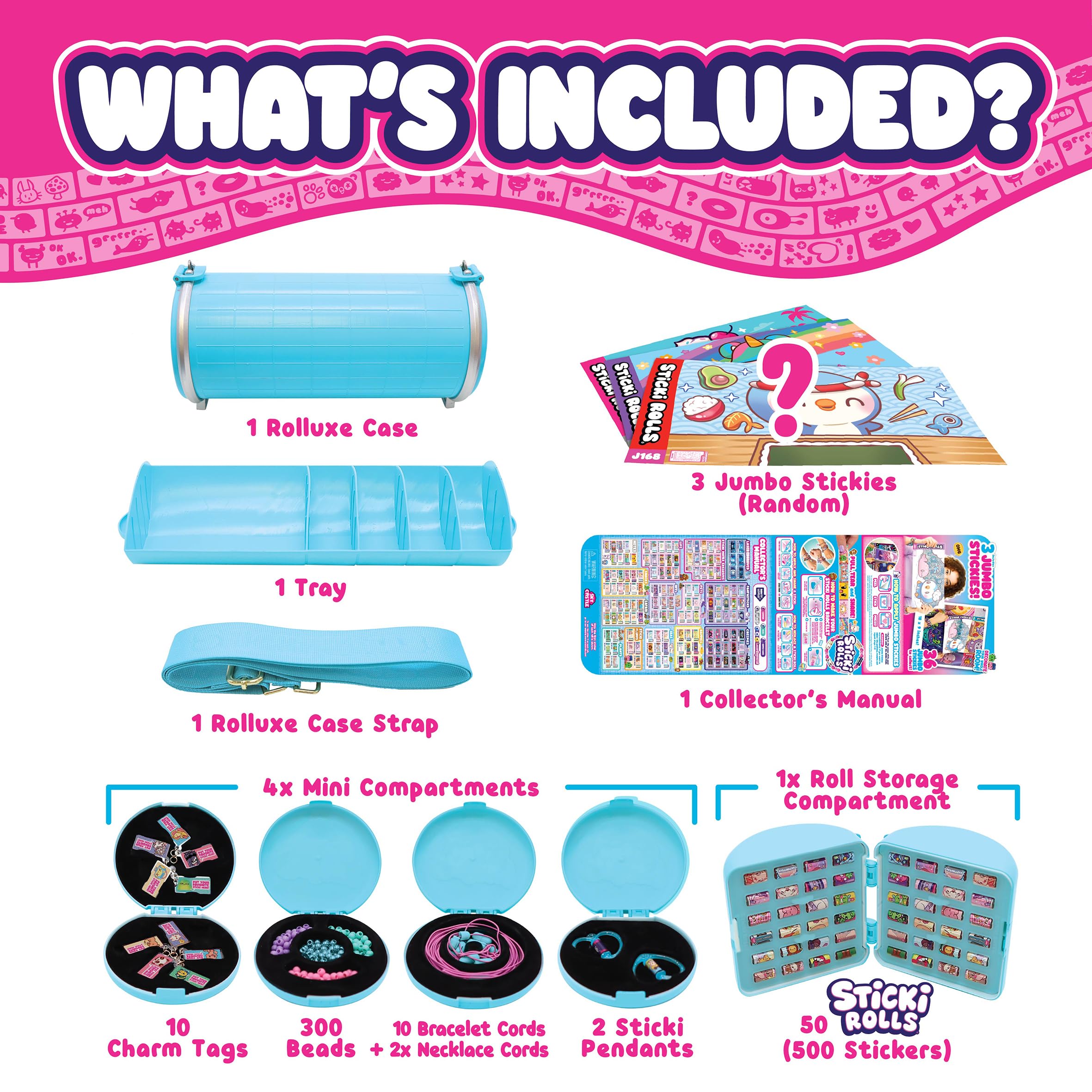 STICKI ROLLS Sticki Rolluxe S3 - Handbag Carry Case & Jewellery Craft Kit | Ages 5+ 6