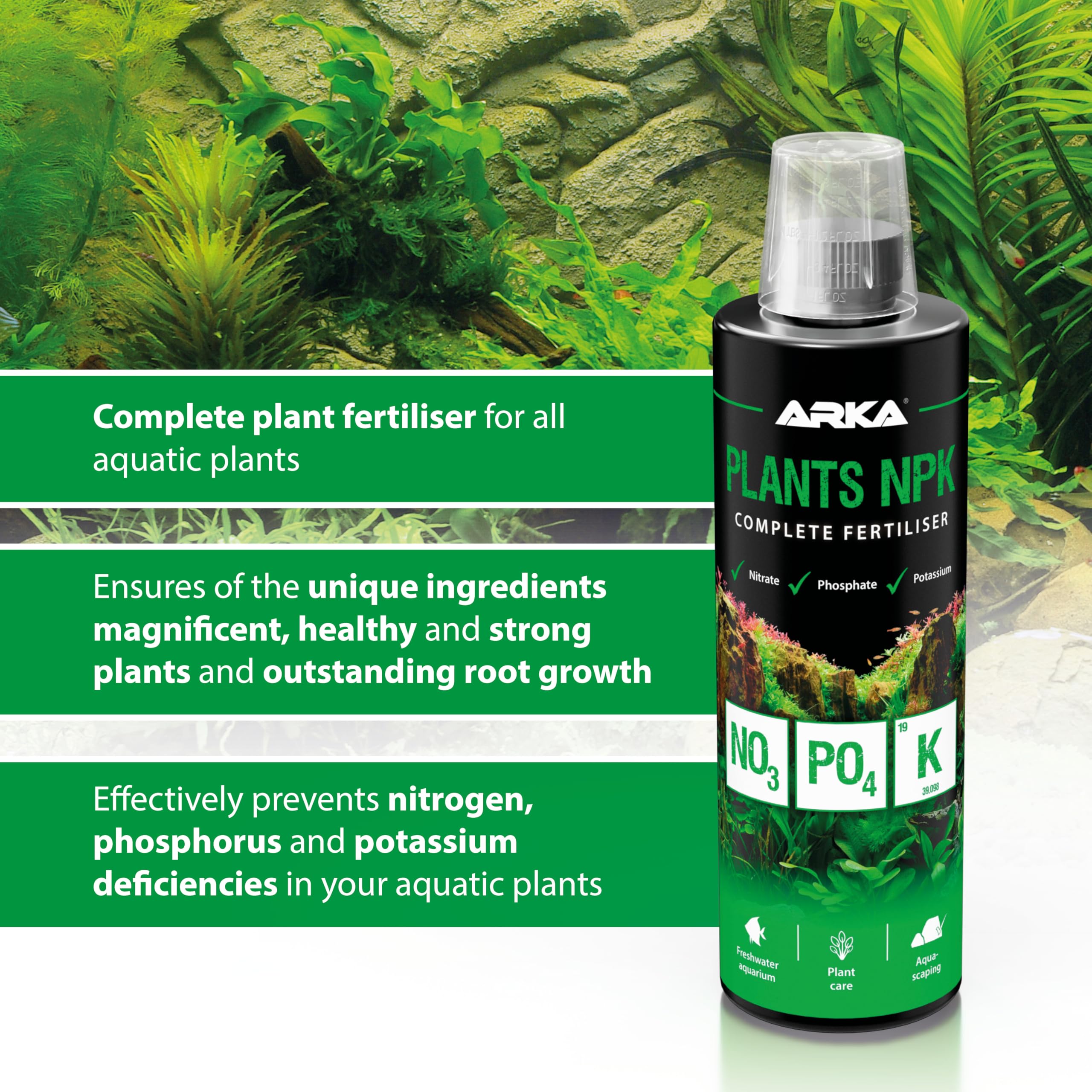 ARKA PLANTS NPK Aquarium Plant Fertiliser - Complete NPK Formula | 118 ml | Liquid 4