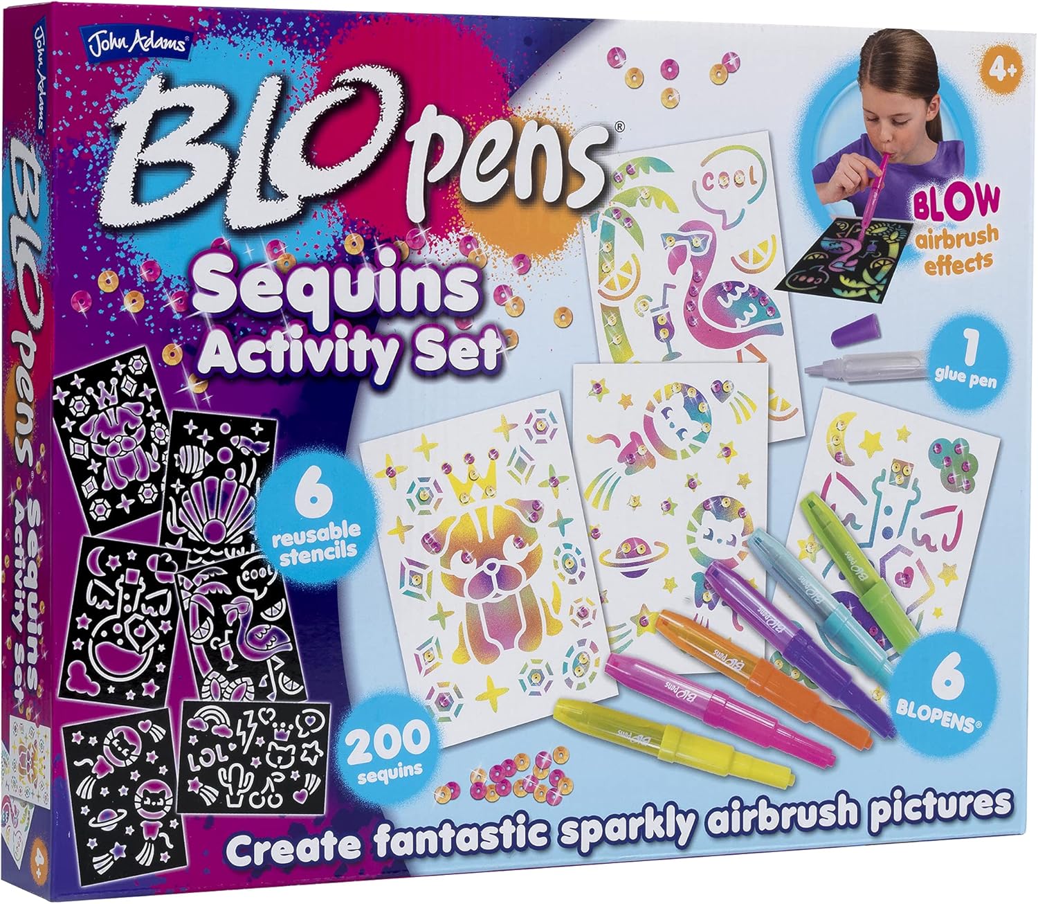 BLOPENS Sequins Activity Set - Sparkle Airbrush Art for Kids 4+ 1