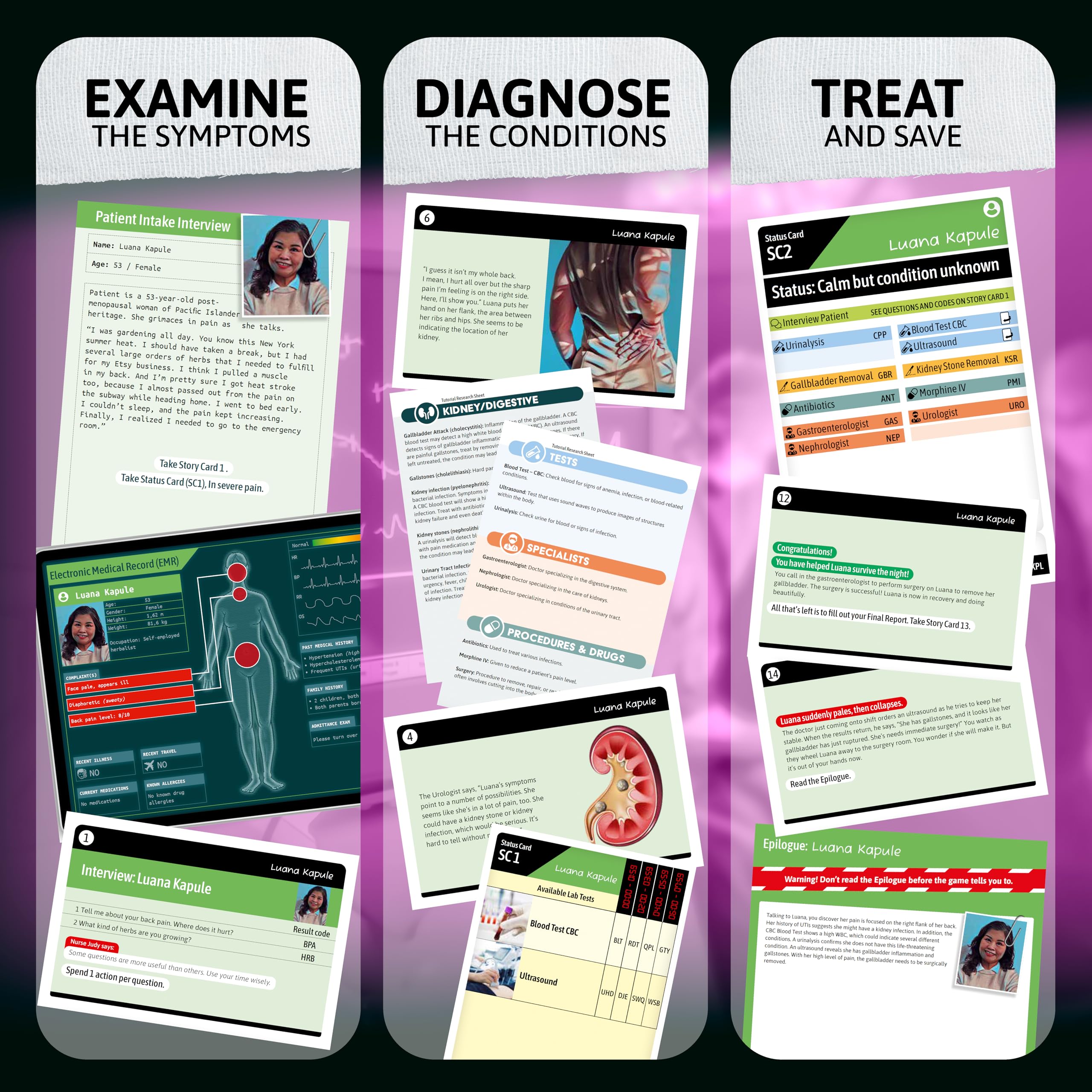 TOMY Medical Mysteries: Miami Flatline Cooperative Board Game | 1-4 Players | Ages 14+ 3