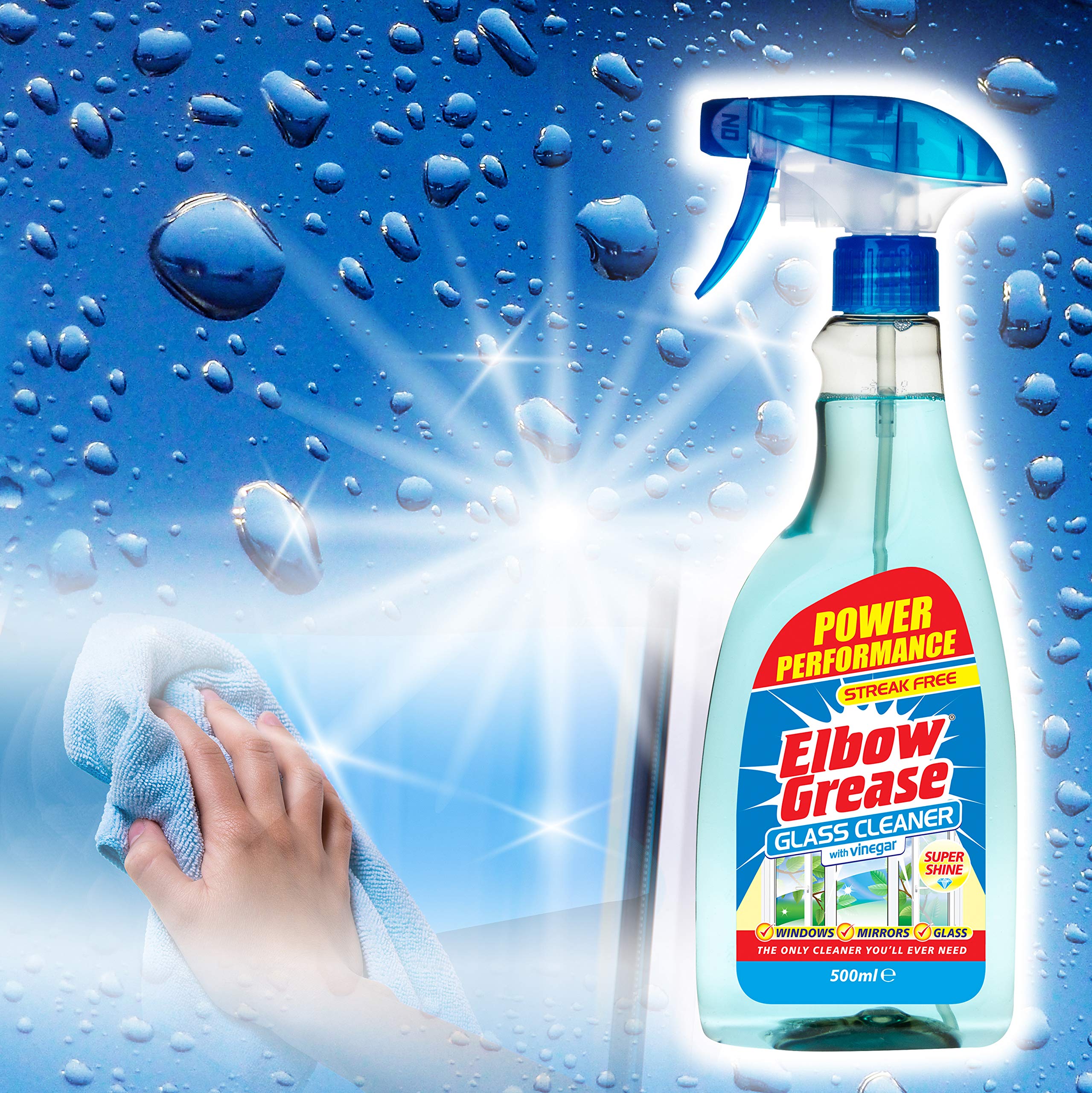 Elbow Grease Glass Cleaner with Vinegar for Windows and Mirrors - Streak Free, 500 ml (Pack of 1) 3
