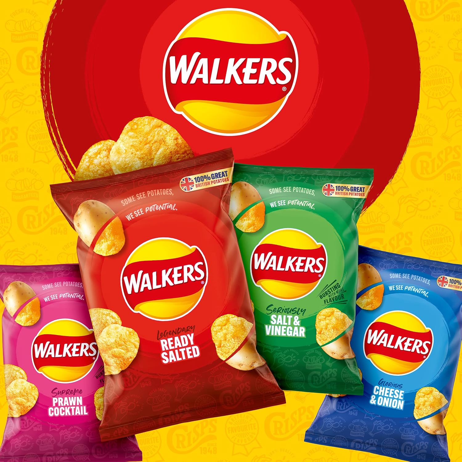 Walkers Salt & Vinegar Crisps 32.5g (Case of 32) 12